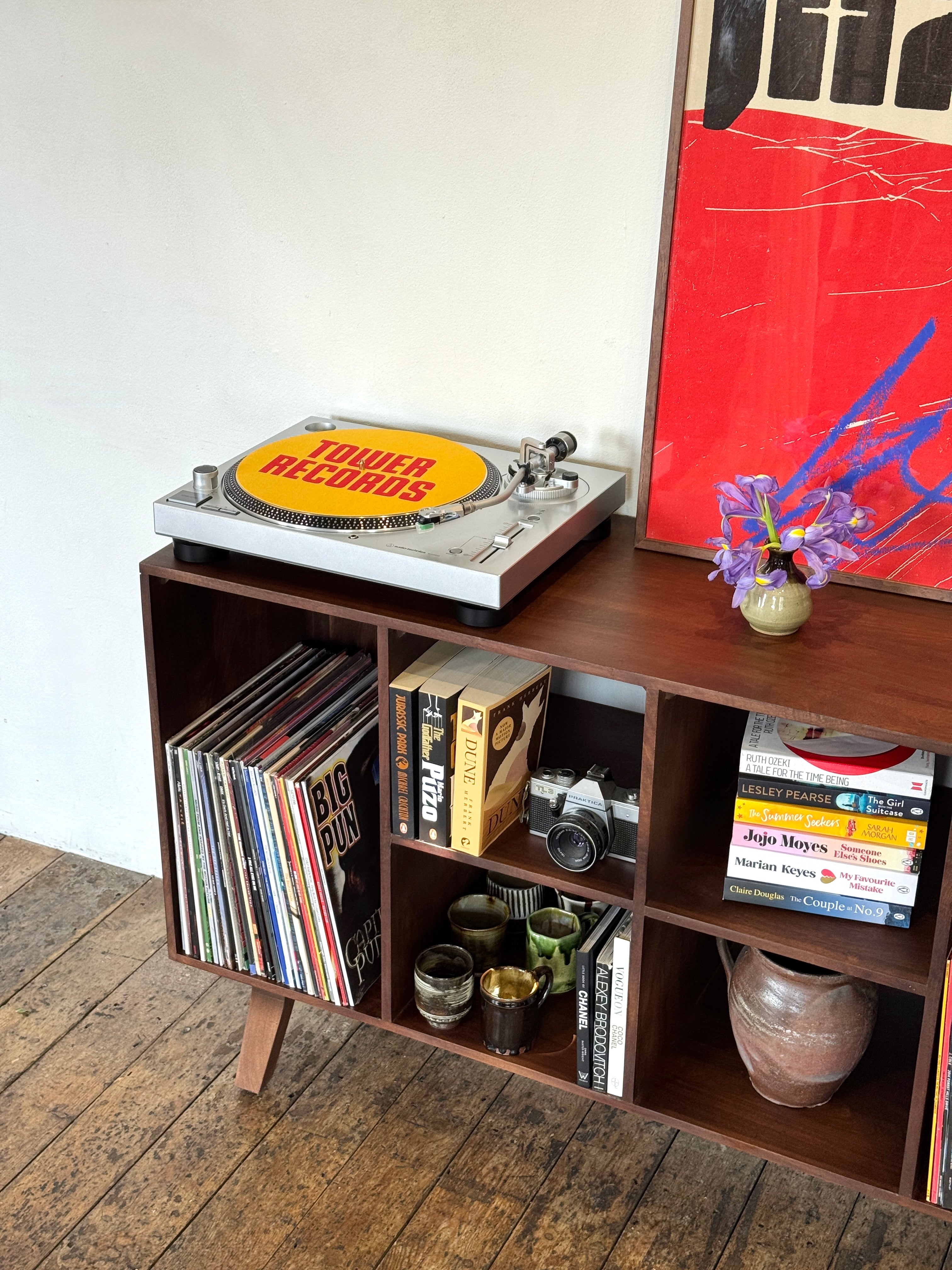 Wax Solid Mango Wood Vinyl Storage Large Sideboard (130cm)