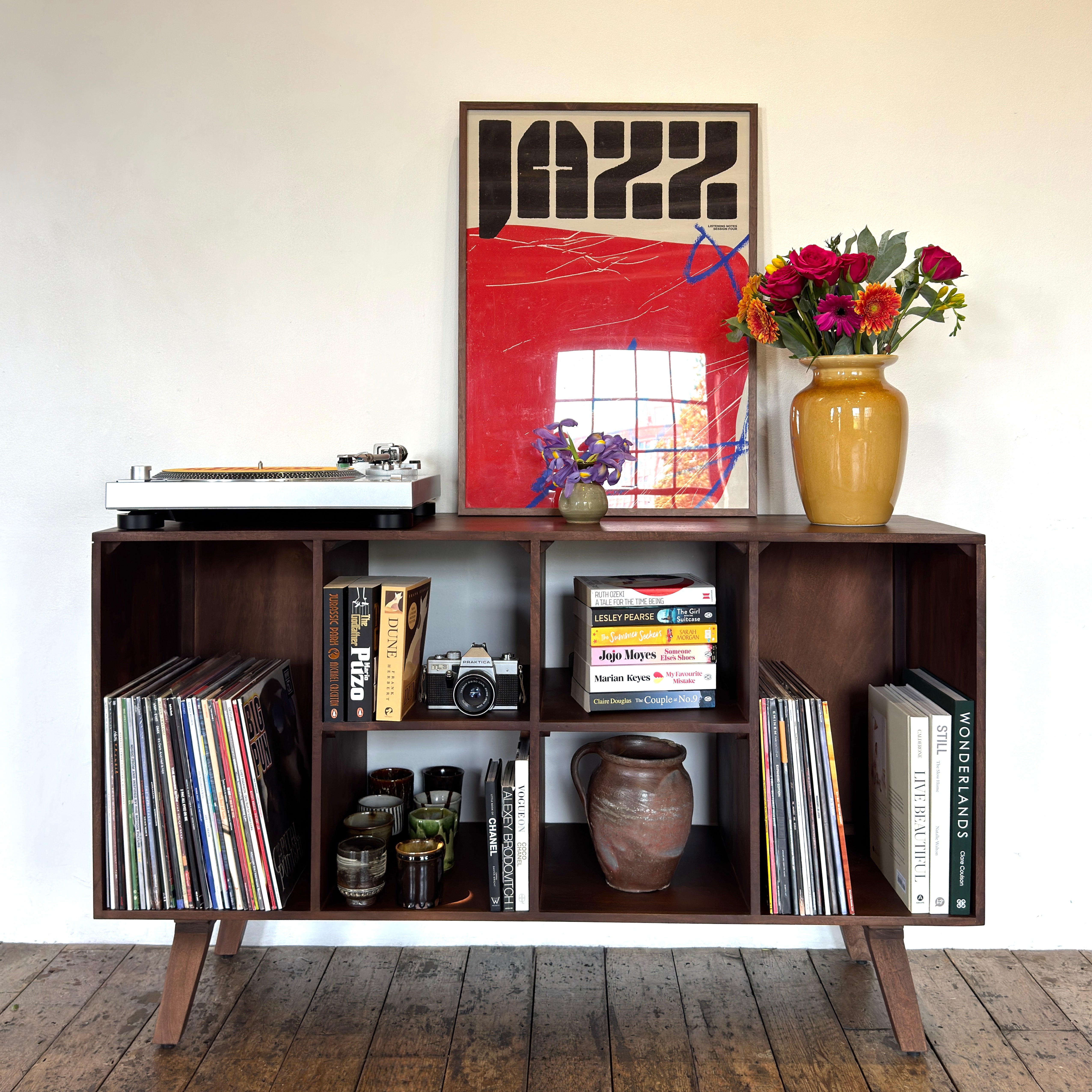 Wax Solid Mango Wood Vinyl Storage Large Sideboard (130cm)