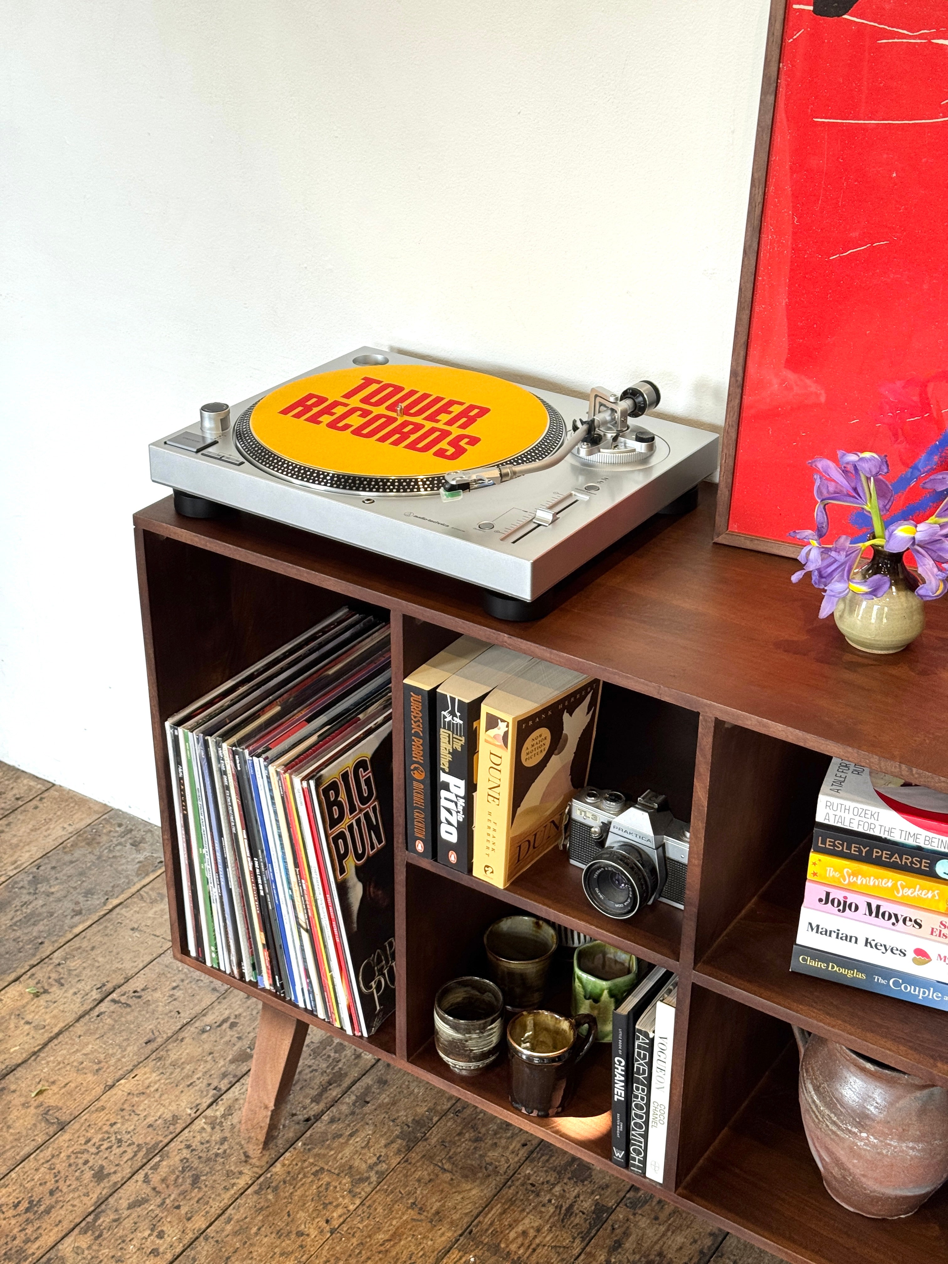 Wax Solid Mango Wood Vinyl Storage Large Sideboard (130cm)
