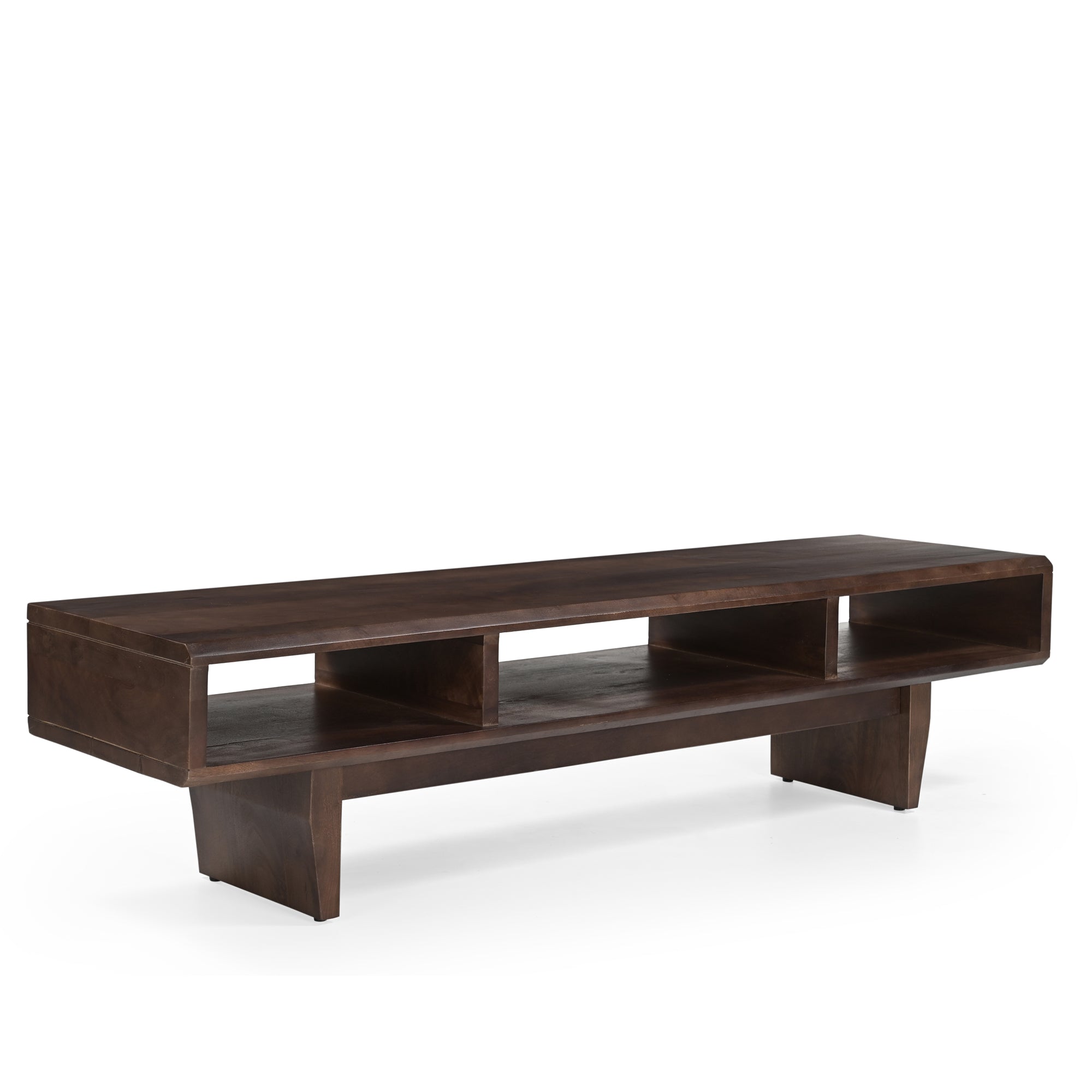 Kumo Solid Mango Wood TV Stand in Walnut (160cm)