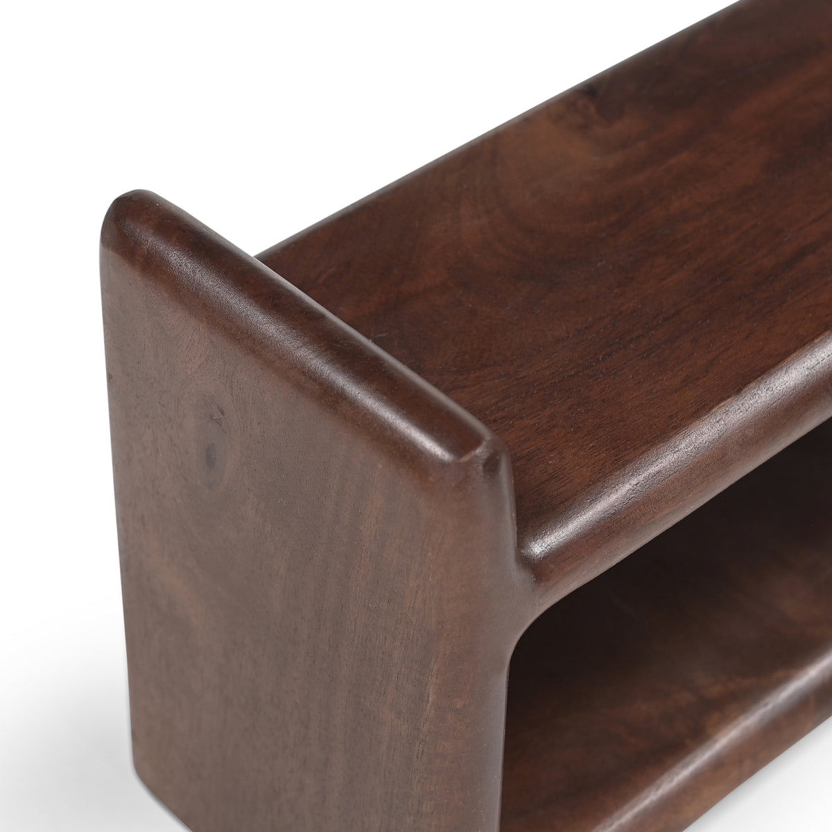 Wade Solid Mango Wood Freestanding 2-Tier Cup Shelf in Brown