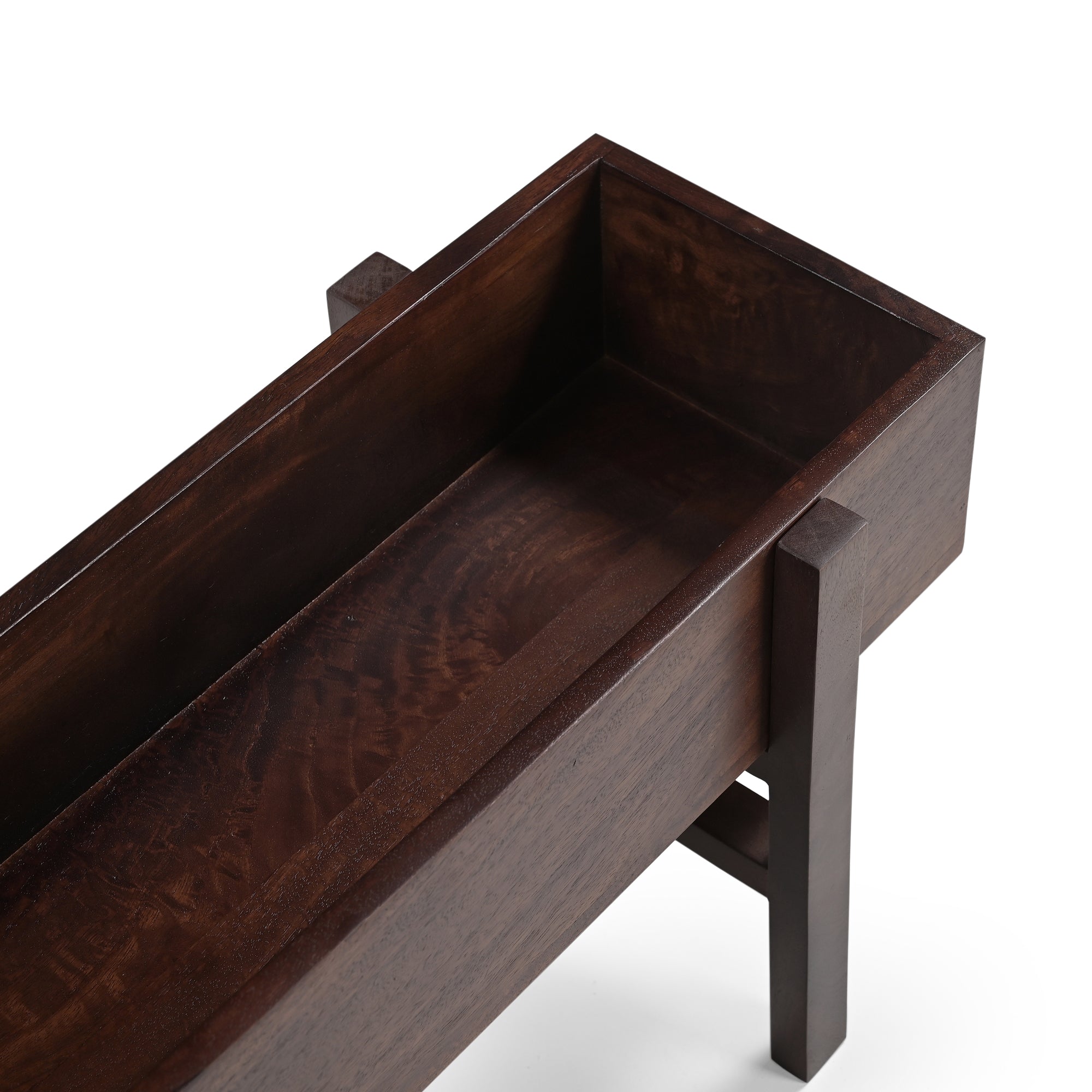 Nori Solid Mango Wood Planter in Brown