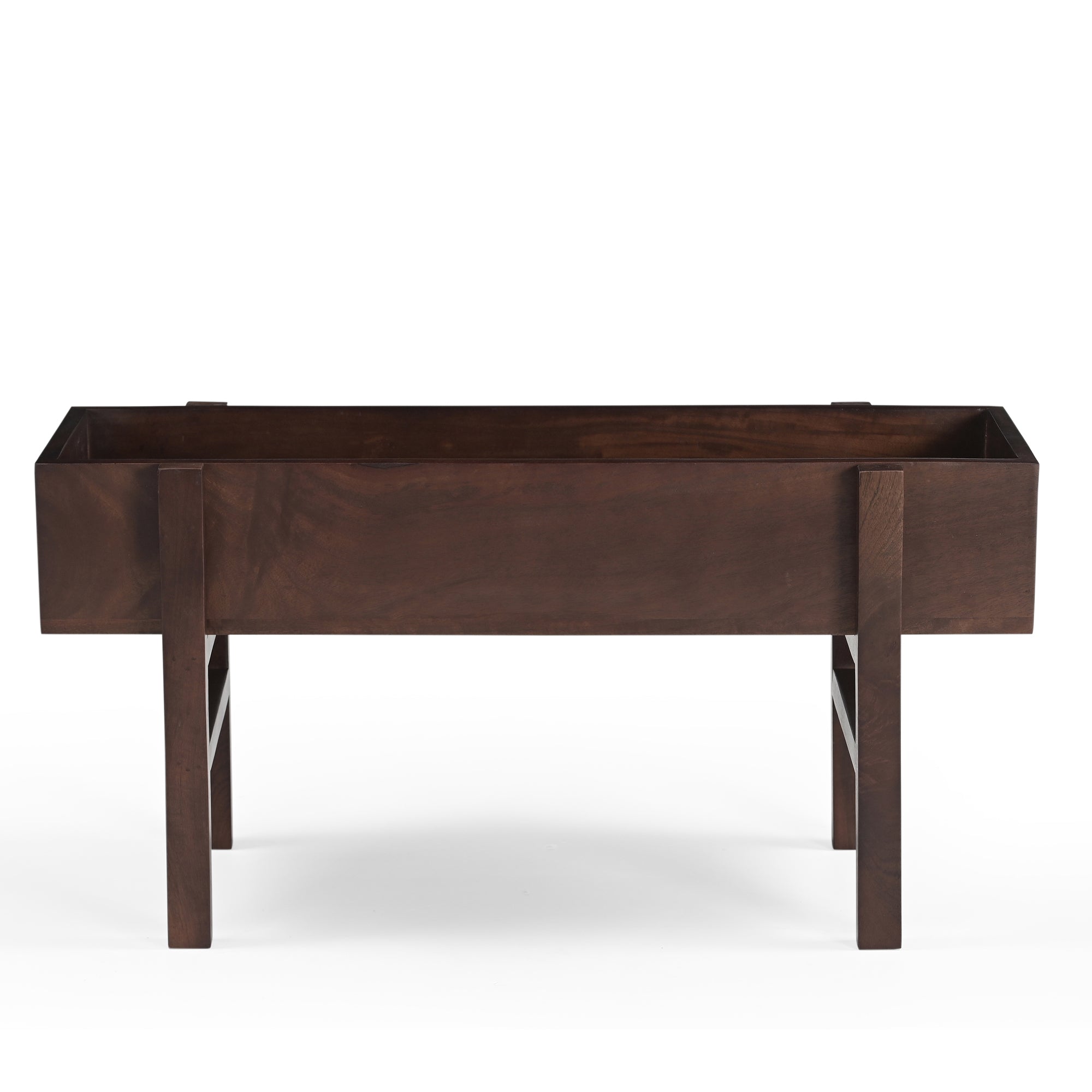 Nori Solid Mango Wood Planter in Brown
