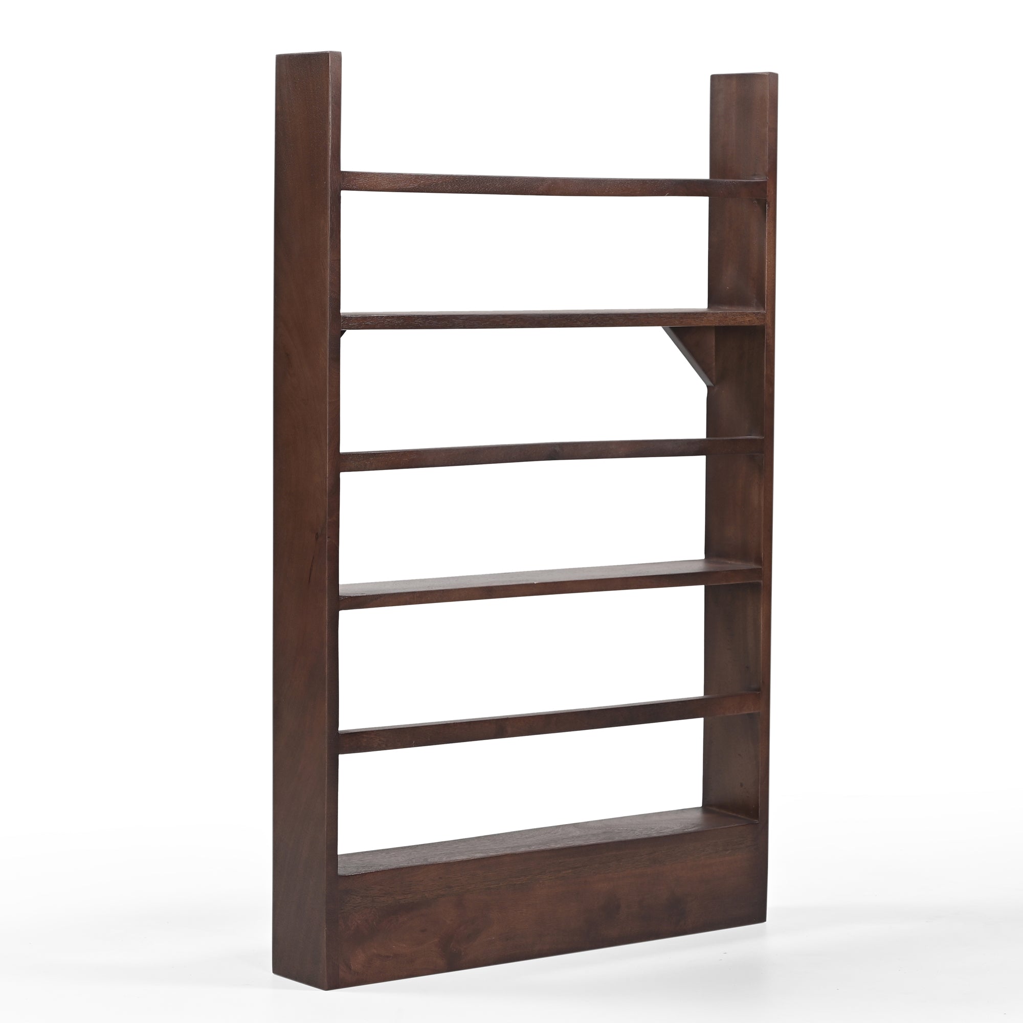 Yomu Solid Mango Wood Small Book & Magazine Rack in Brown