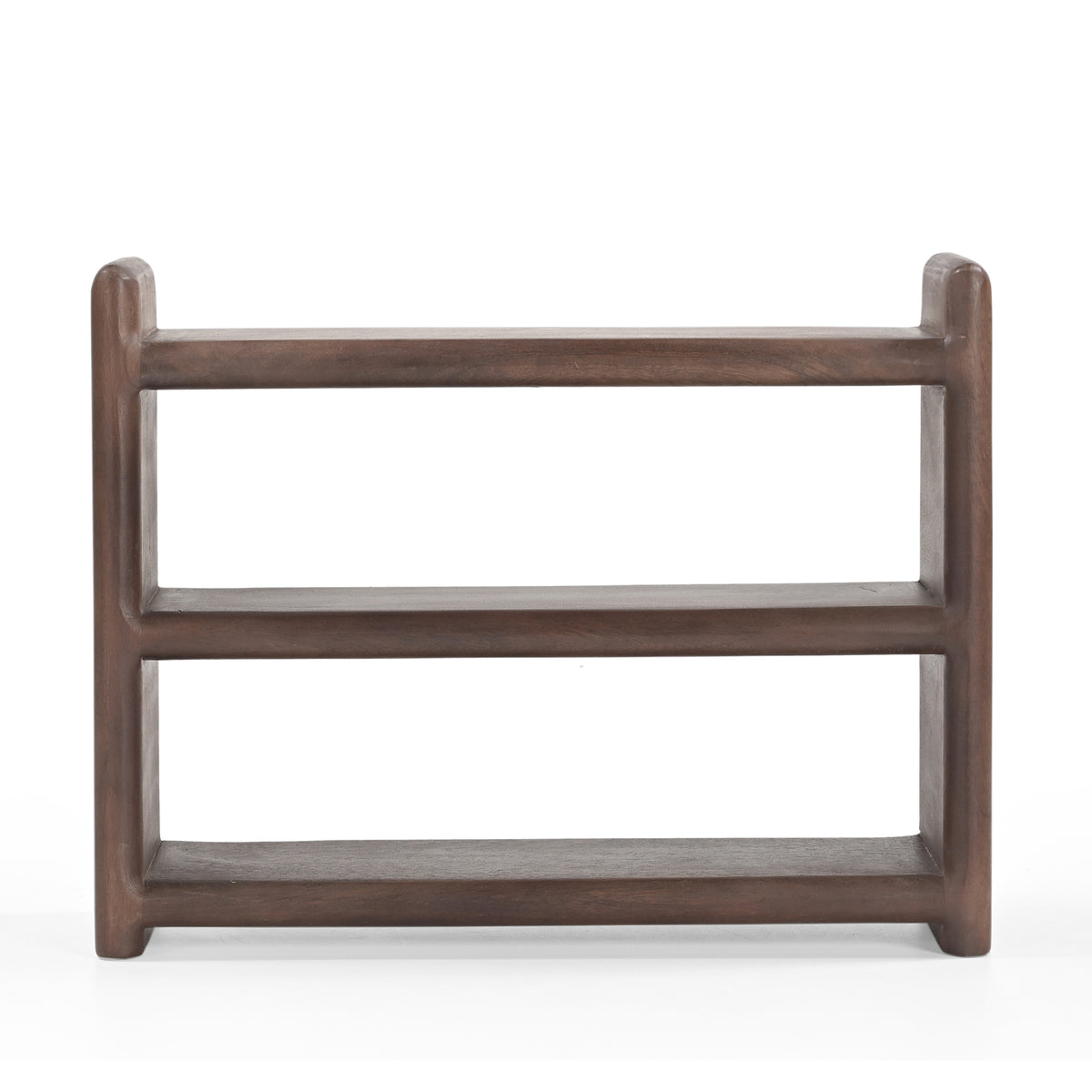 Wade Solid Mango Wood Freestanding 3-Tier Cup Shelf in Brown