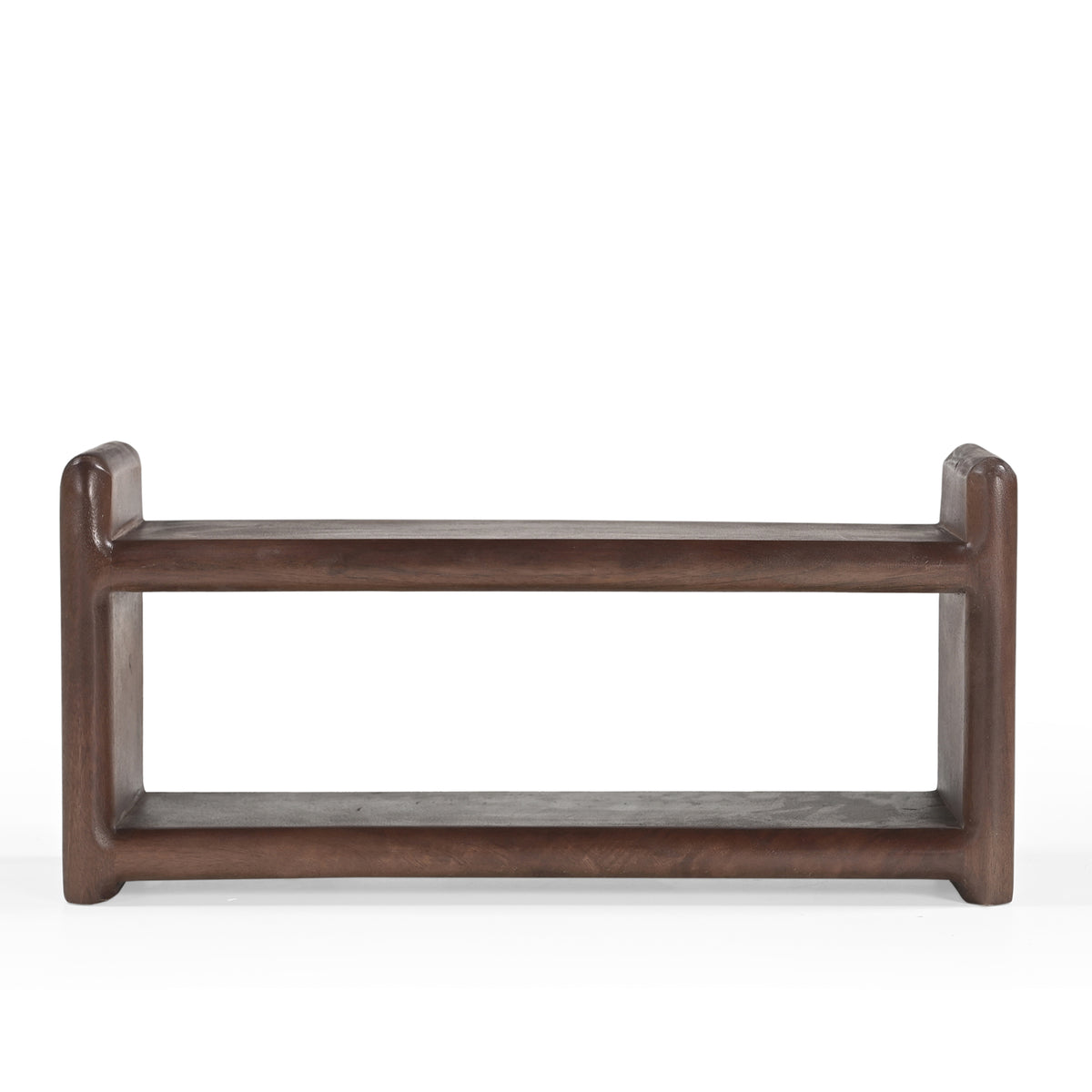 Wade Solid Mango Wood Freestanding 2-Tier Cup Shelf in Brown