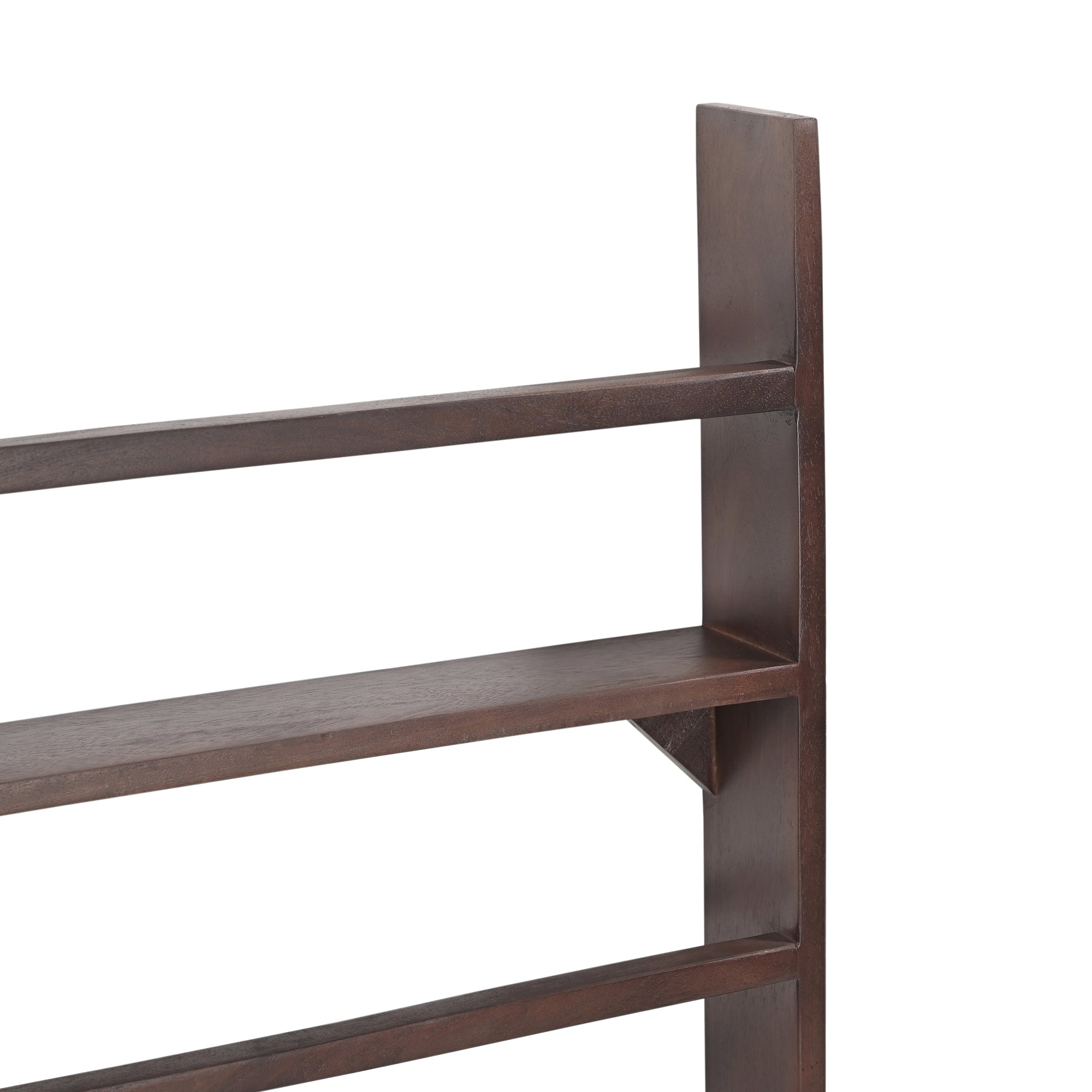 Yomu Solid Mango Wood Large Book & Magazine Rack in Brown