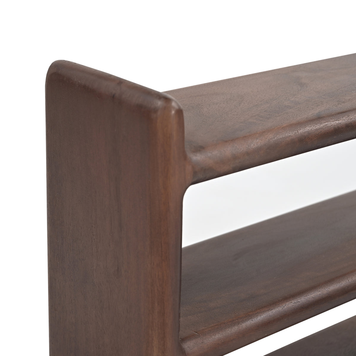 Wade Solid Mango Wood Freestanding 3-Tier Cup Shelf in Brown