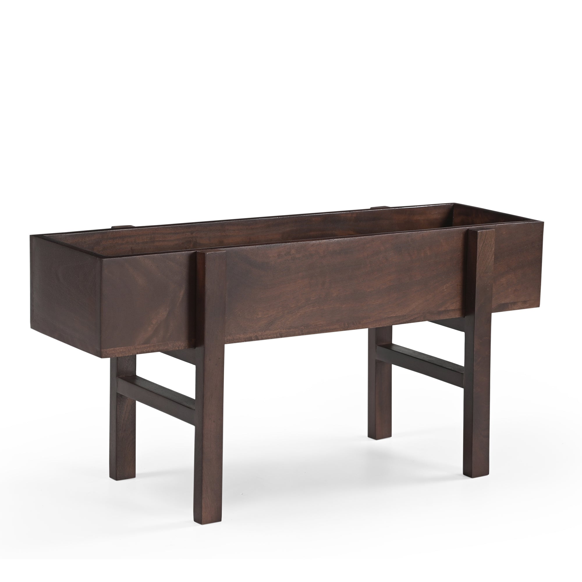 Nori Solid Mango Wood Planter in Brown