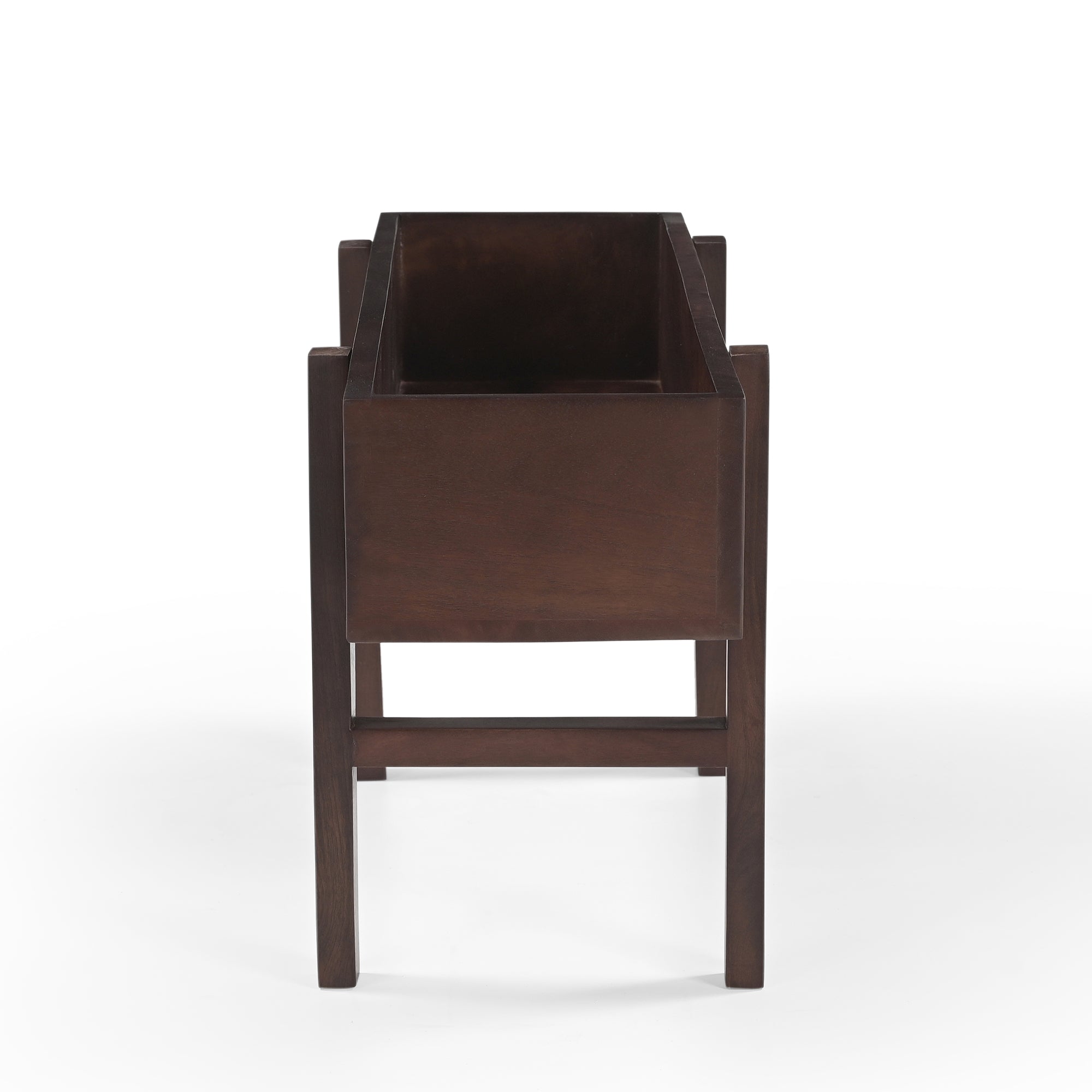 Nori Solid Mango Wood Planter in Brown