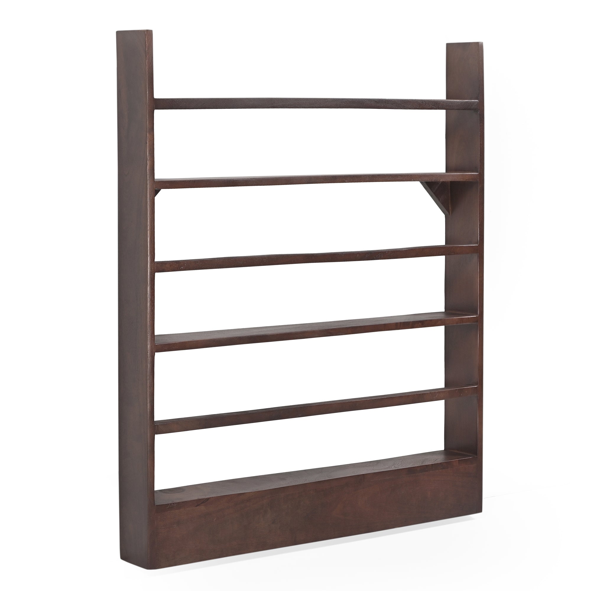 Yomu Solid Mango Wood Large Book & Magazine Rack in Brown
