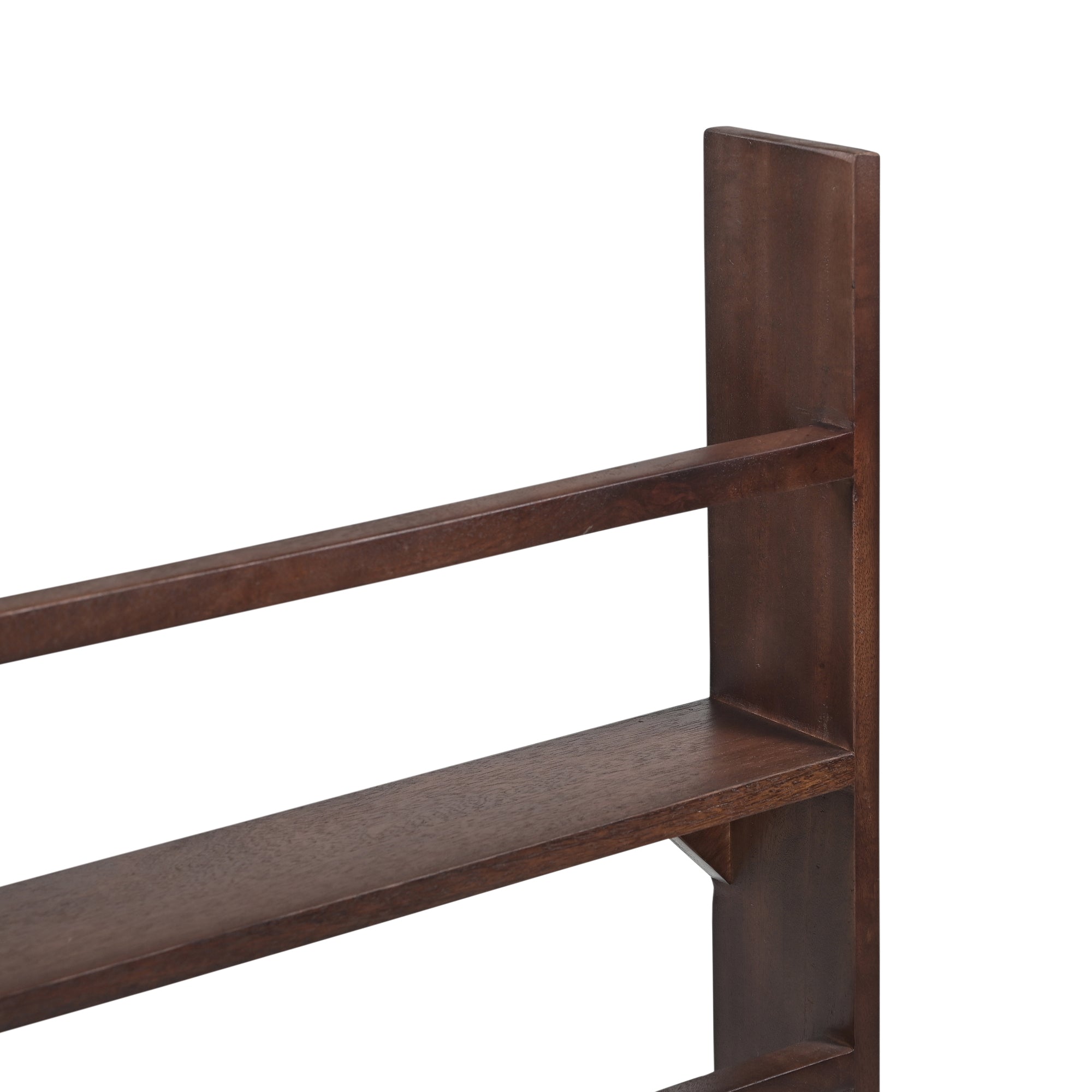 Yomu Solid Mango Wood Small Book & Magazine Rack in Brown