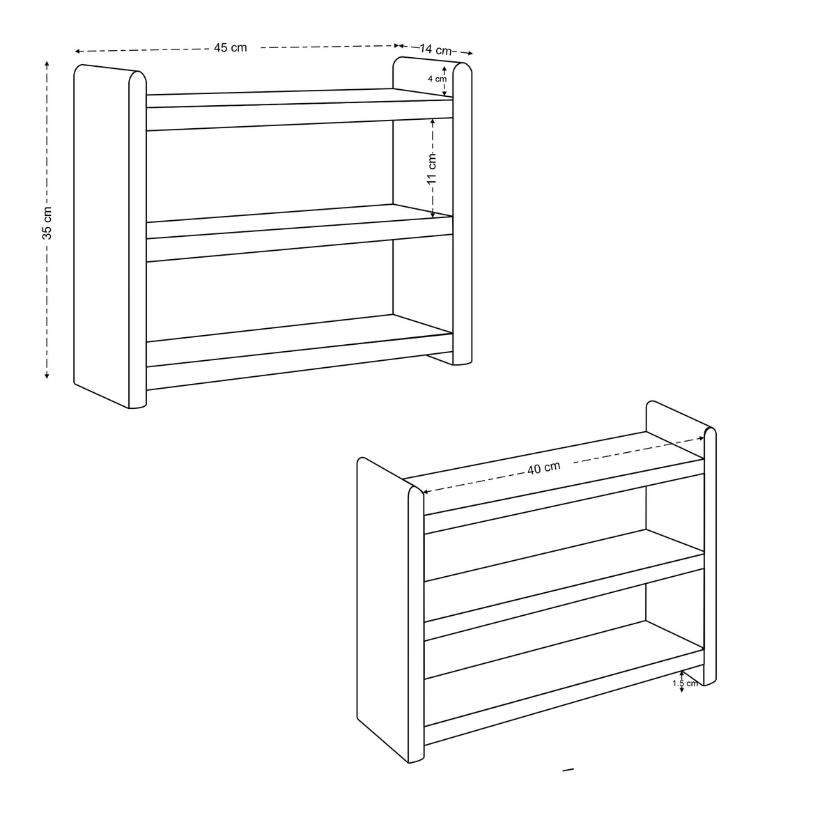 Wade Solid Mango Wood Freestanding 3-Tier Cup Shelf in Brown