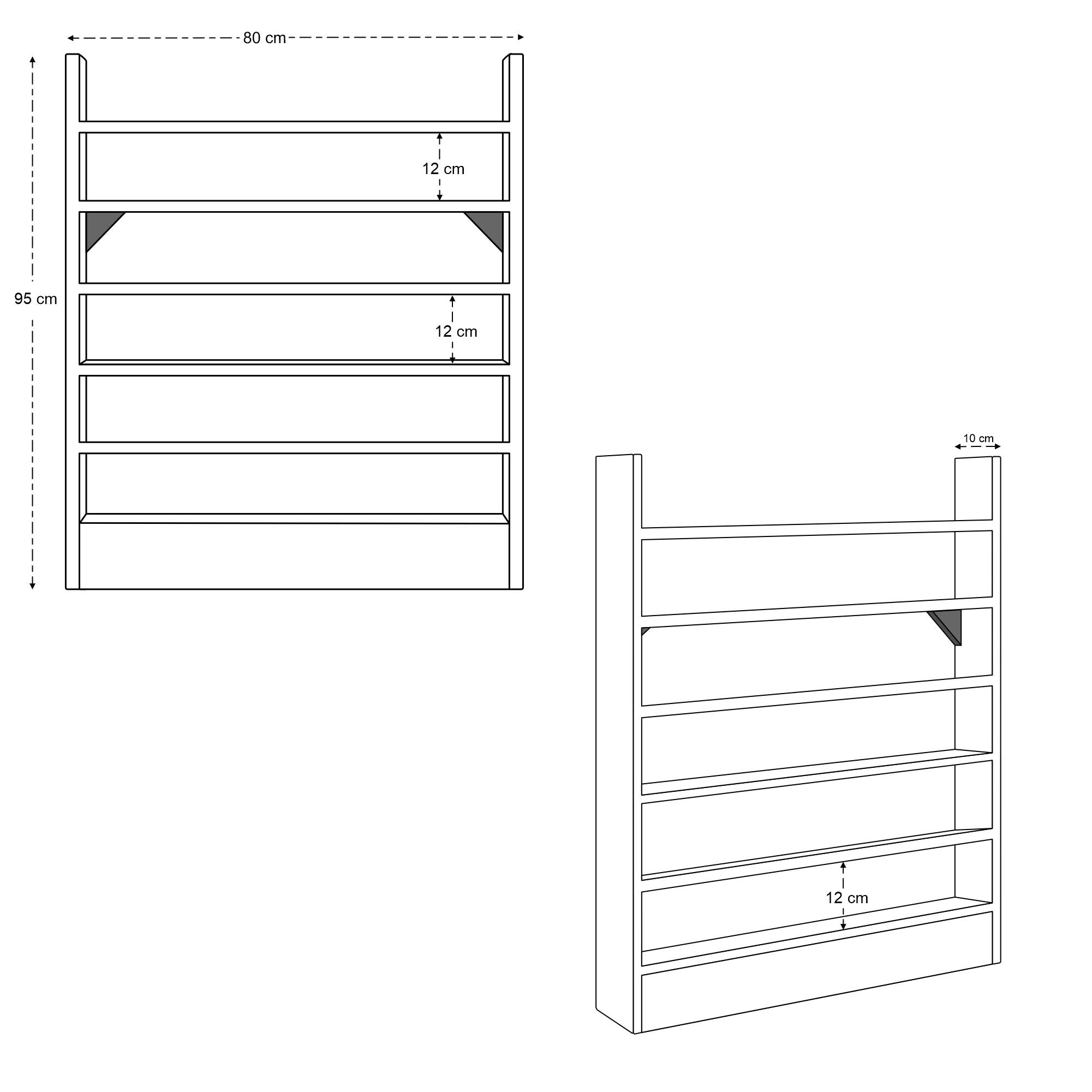 Yomu Solid Mango Wood Large Book & Magazine Rack in Brown