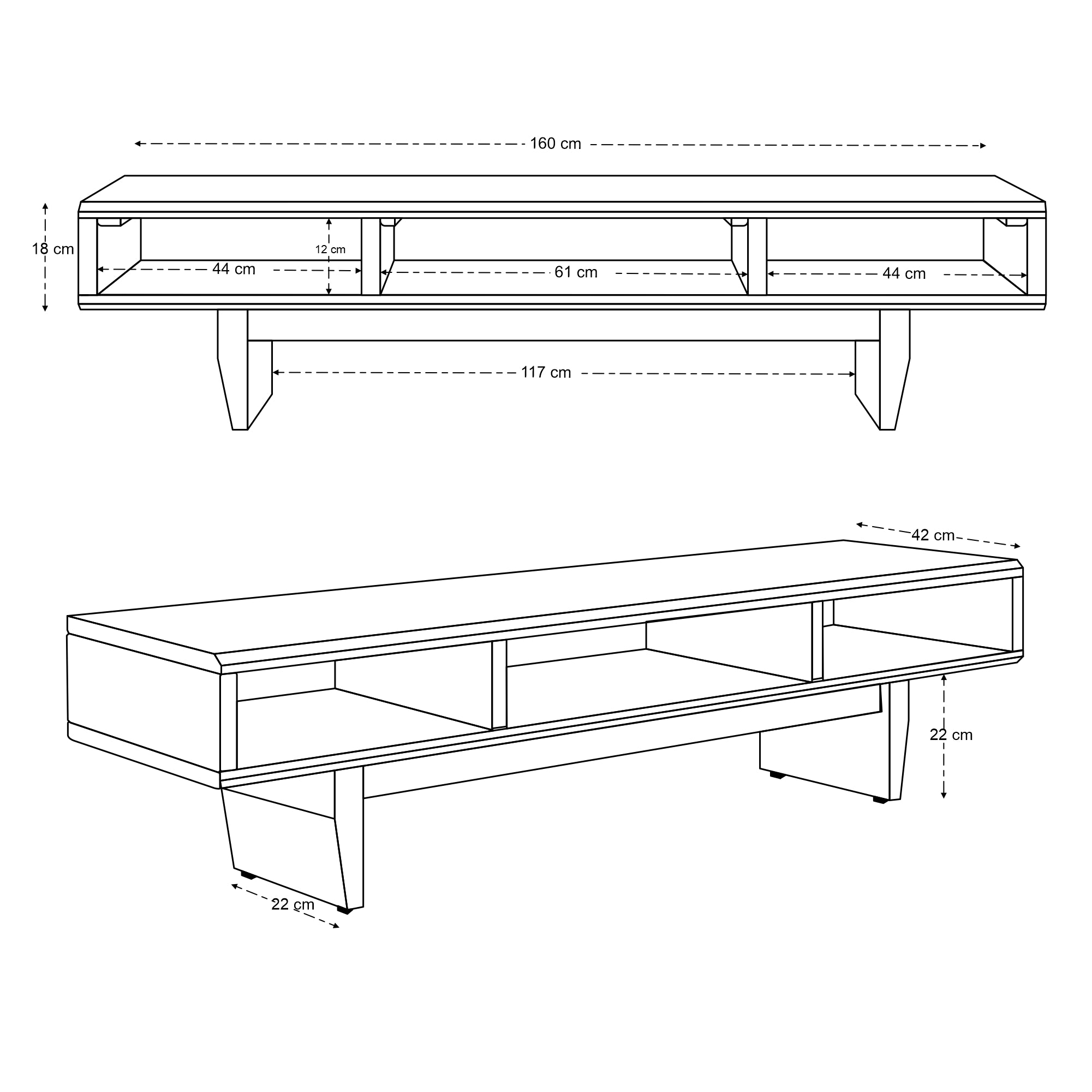 Kumo Solid Mango Wood TV Stand in Walnut (160cm)