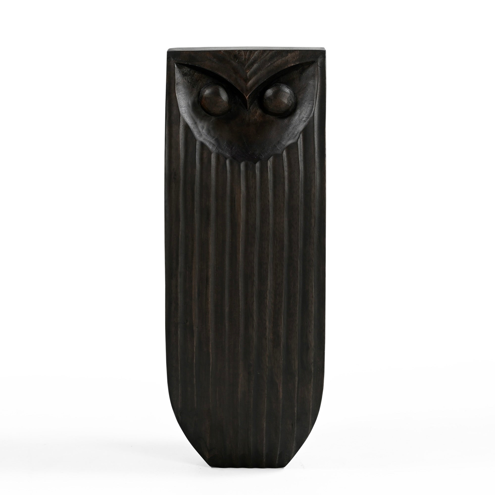 Eldric Hand Carved Owls in Ebony Brown (3 Sizes)