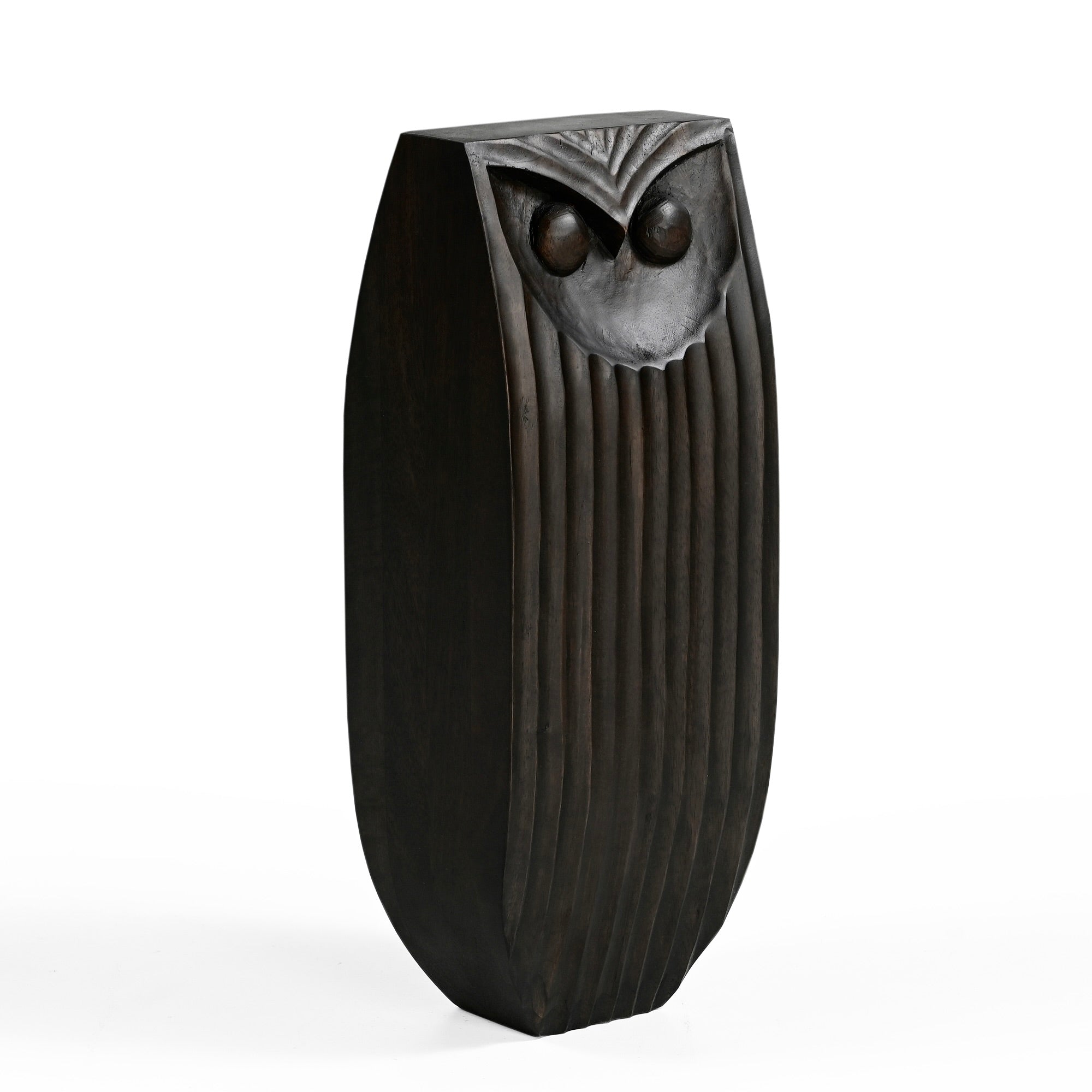 Eldric Hand Carved Owls in Ebony Brown (3 Sizes)