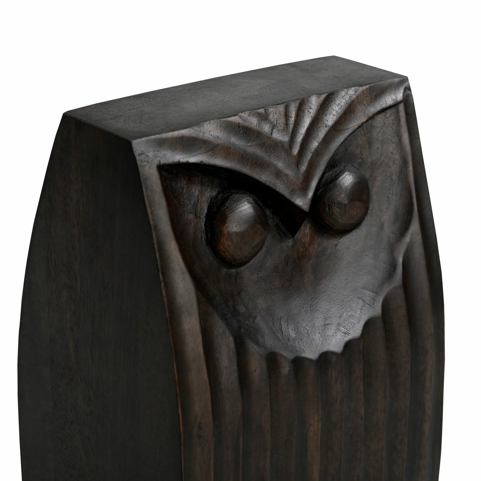 Eldric Hand Carved Owls in Ebony Brown (3 Sizes)
