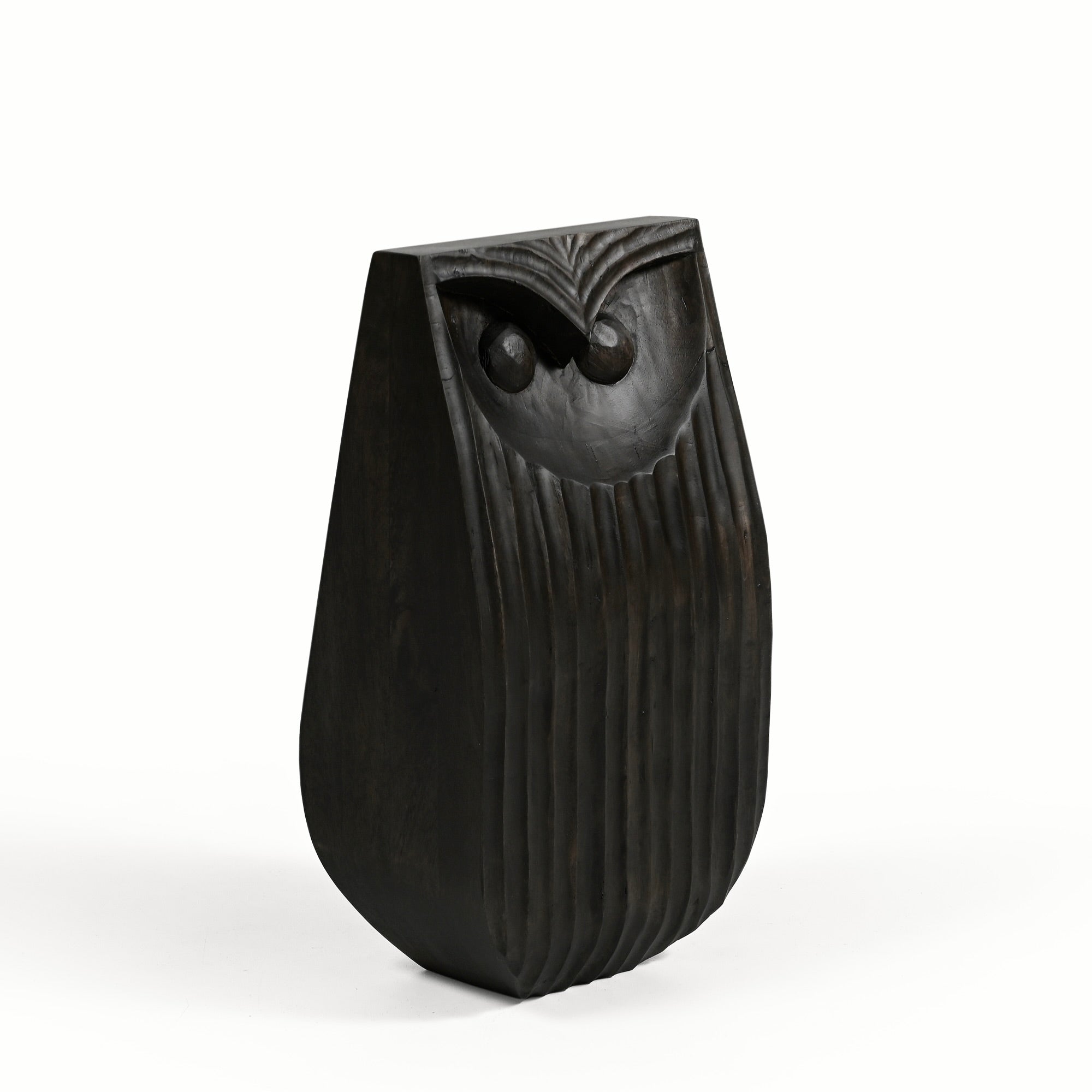 Eldric Hand Carved Owls in Ebony Brown (3 Sizes)