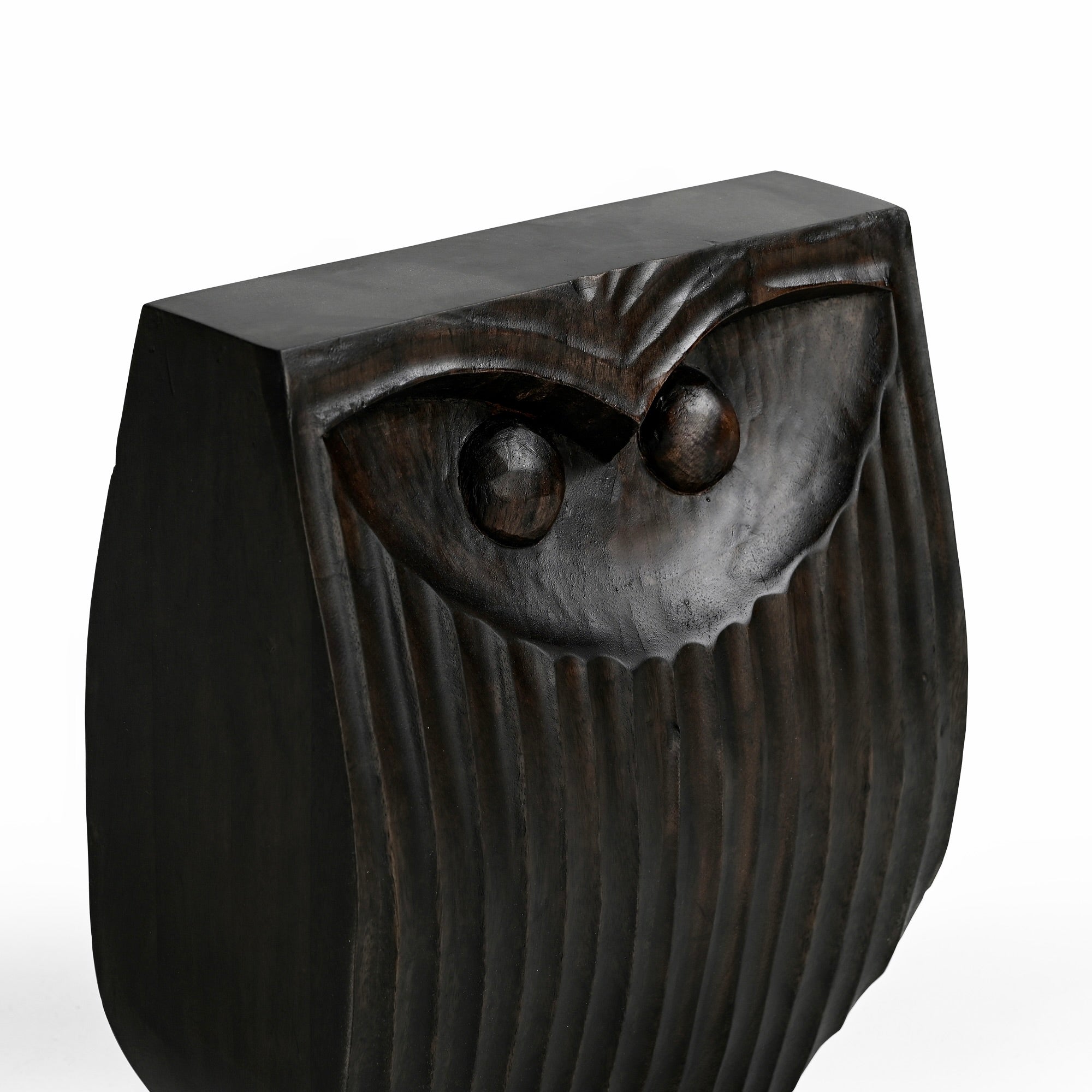 Eldric Hand Carved Owls in Ebony Brown (3 Sizes)