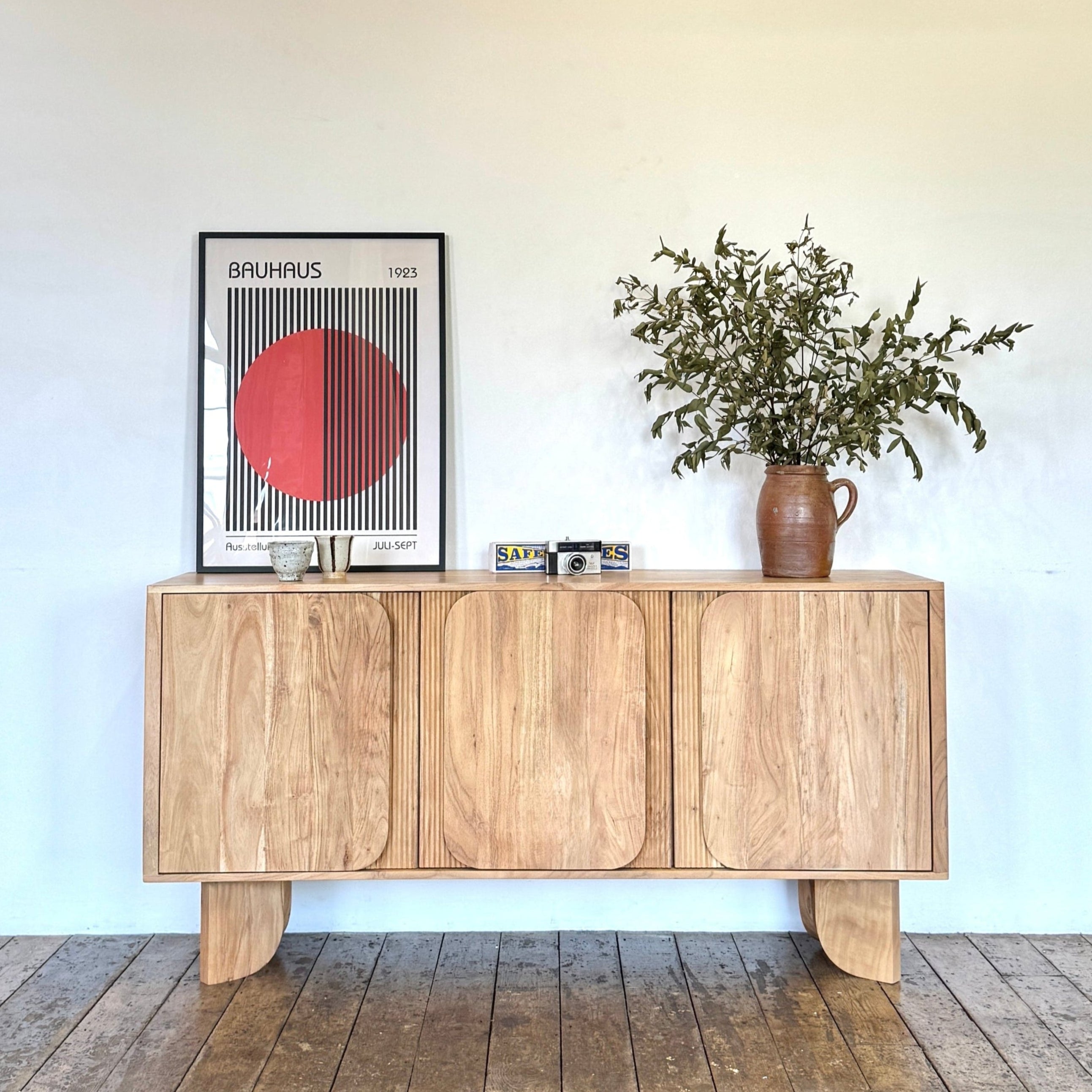 Akira Solid Acacia Wood Large Sideboard in Natural