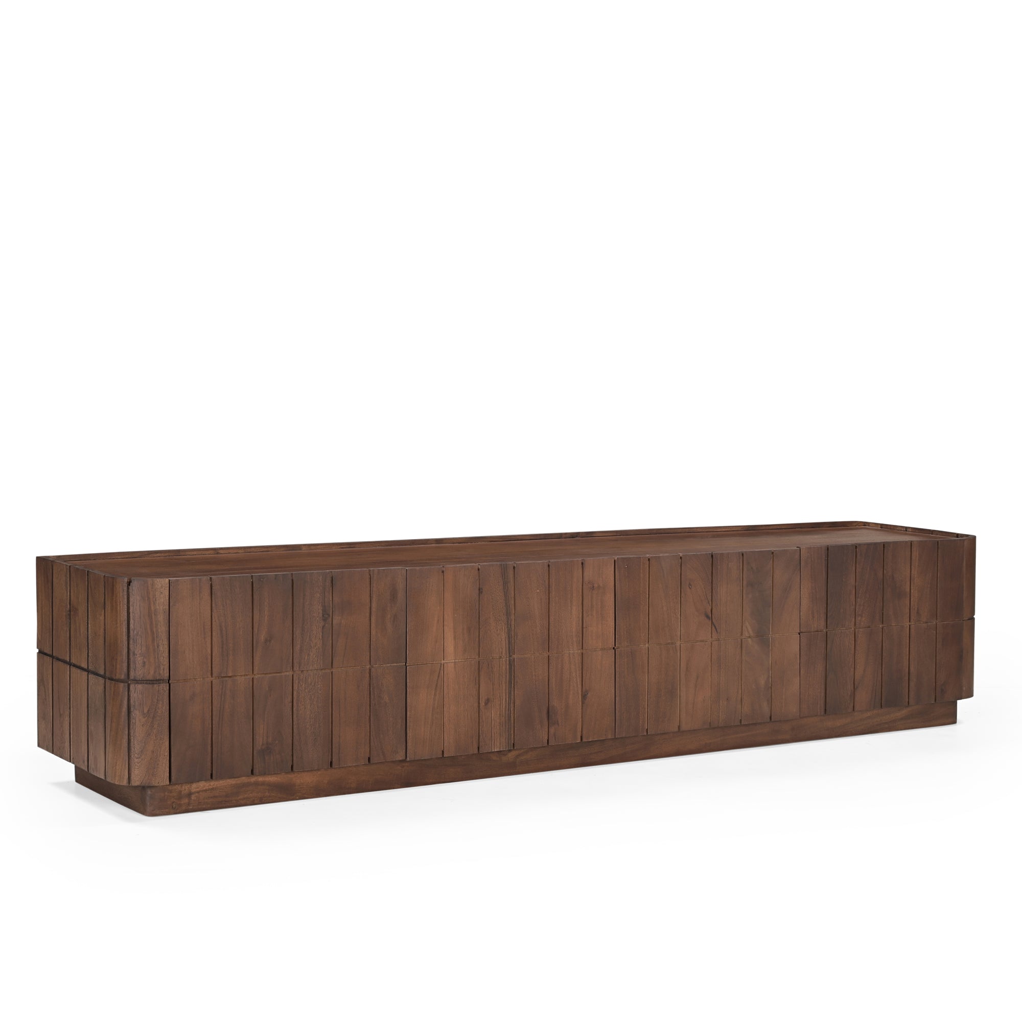 Roka Solid Acacia Wood TV Stand in Brown (2 Sizes)