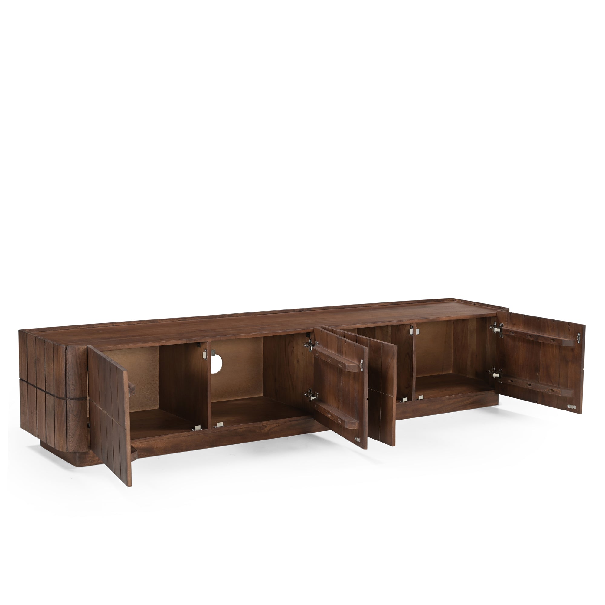 Roka Solid Acacia Wood TV Stand in Brown (2 Sizes)