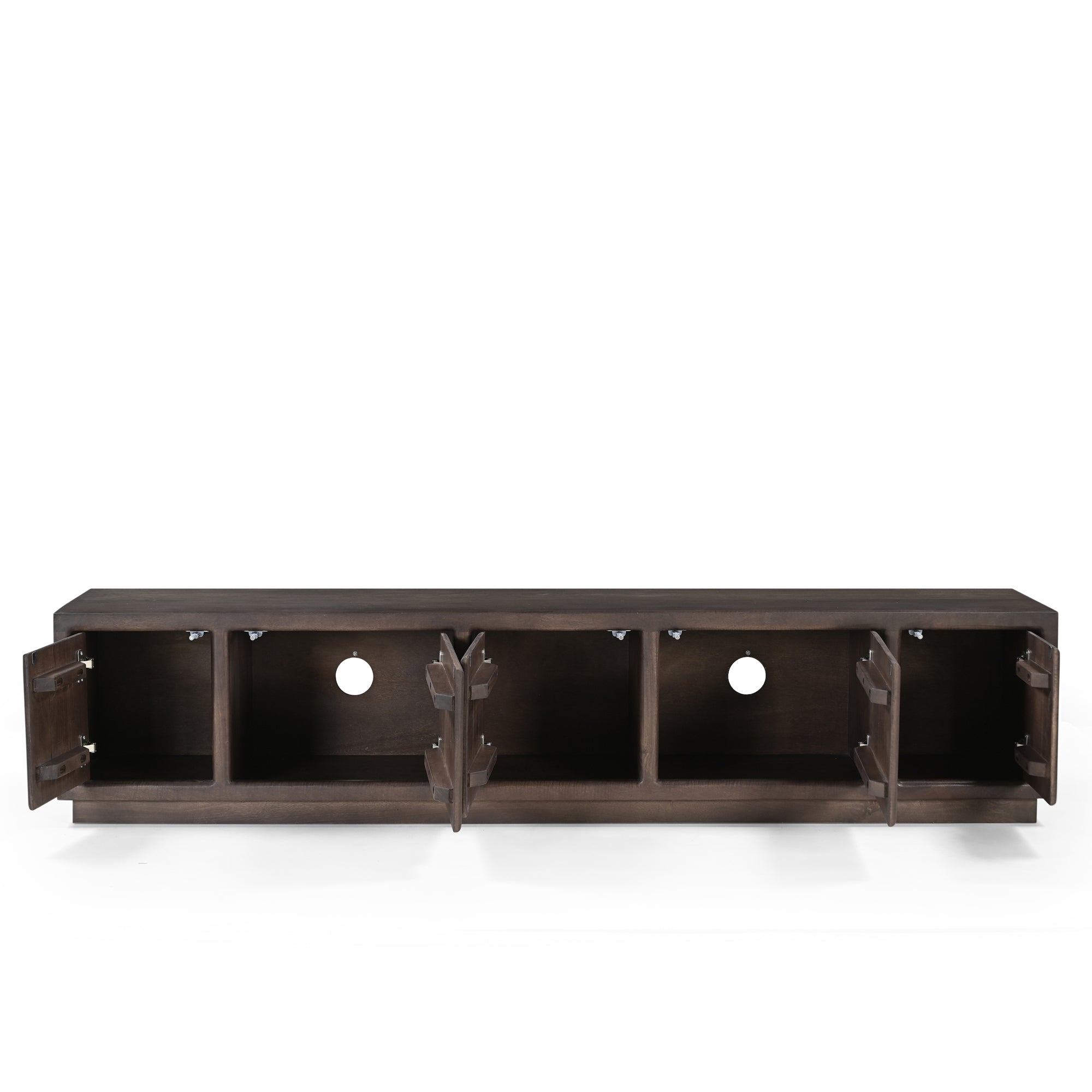Noma Solid Acacia Wood TV Stand in Dark Brown (185cm)