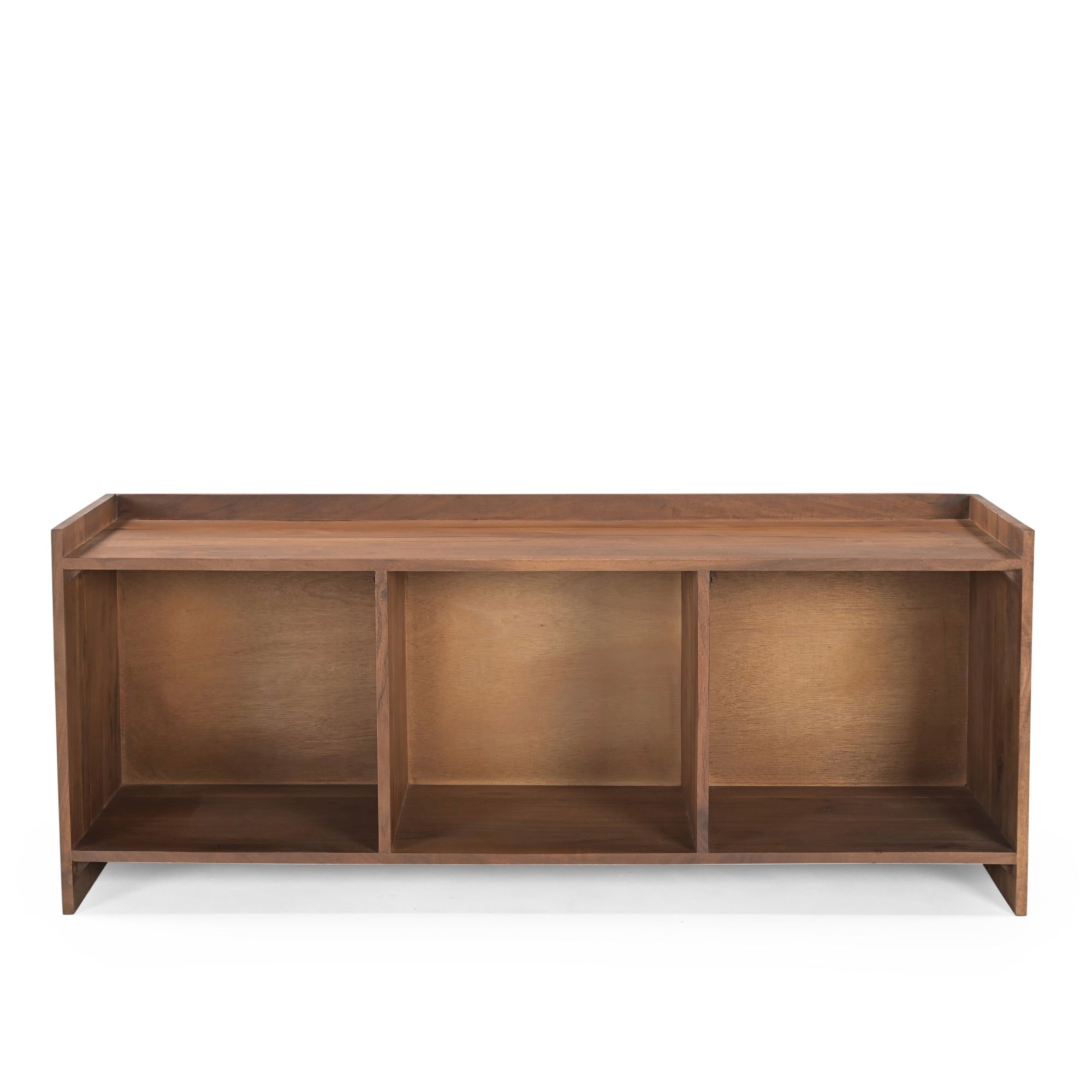 Groove Solid Acacia Wood Vinyl Storage Small TV Stand (120cm)
