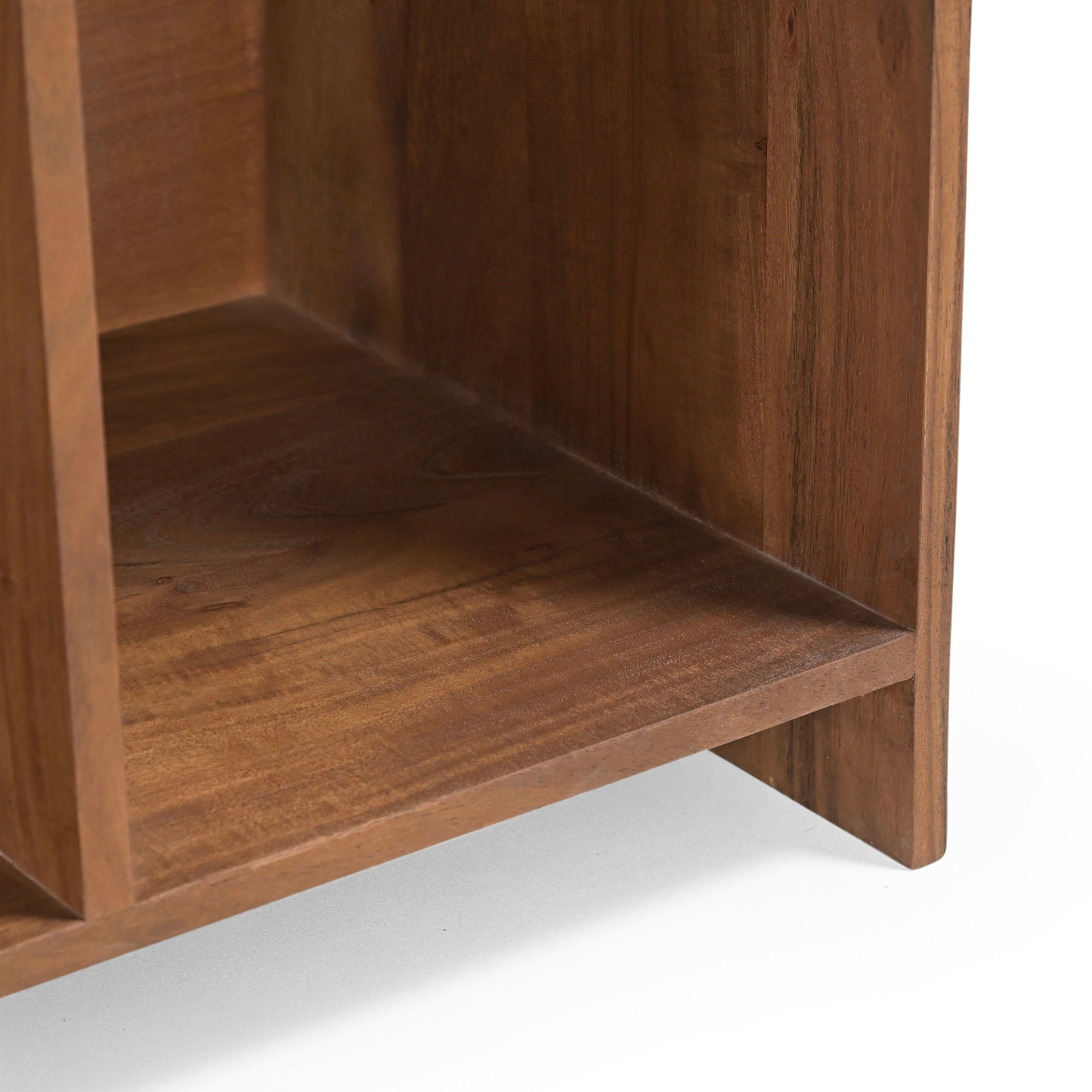 Groove Solid Acacia Wood Vinyl Storage Sideboard (90cm)
