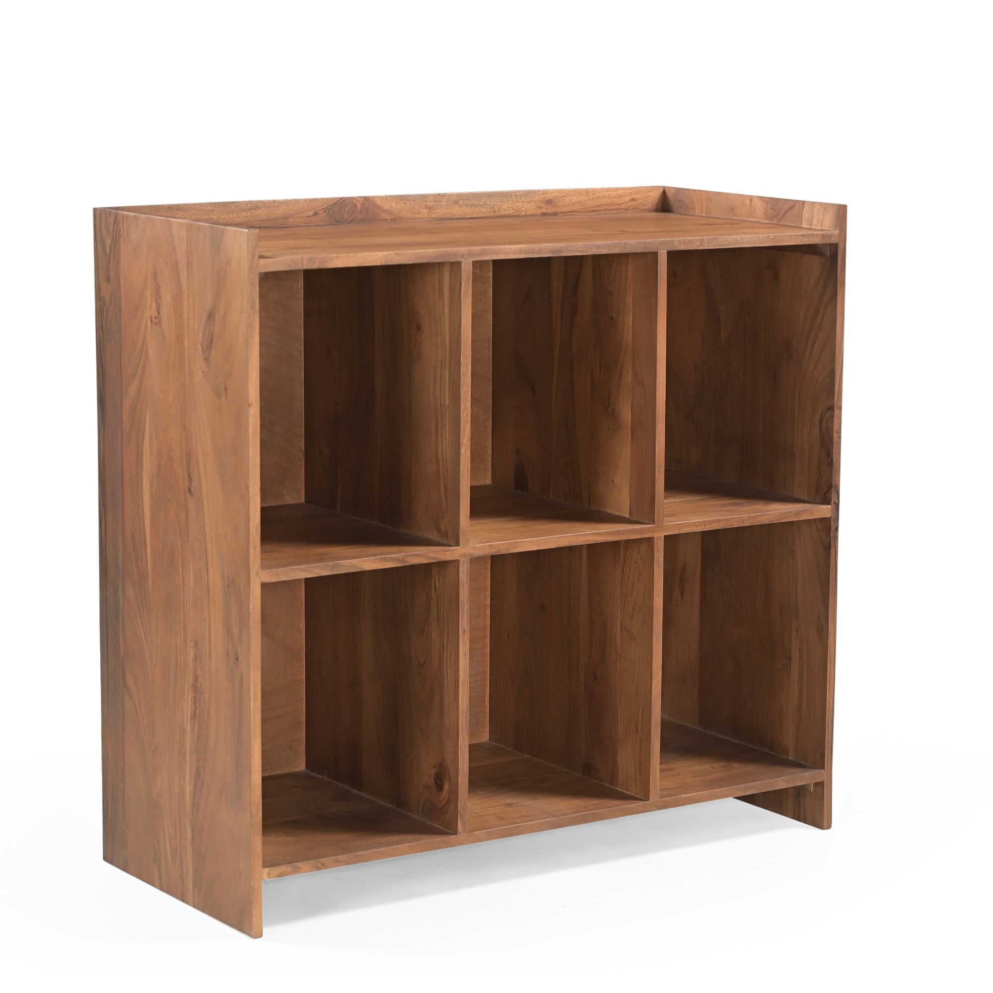 Groove Solid Acacia Wood Vinyl Storage Sideboard (90cm)