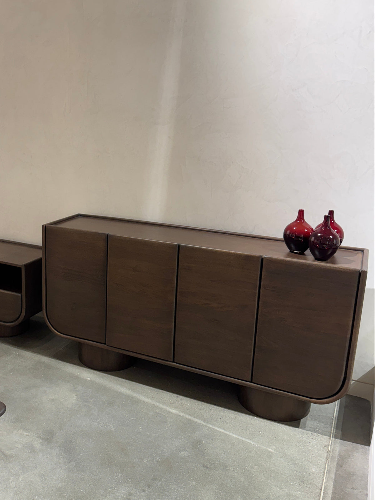 Sofia Solid Mango Wood 4 Door Sideboard in Walnut (160cm)