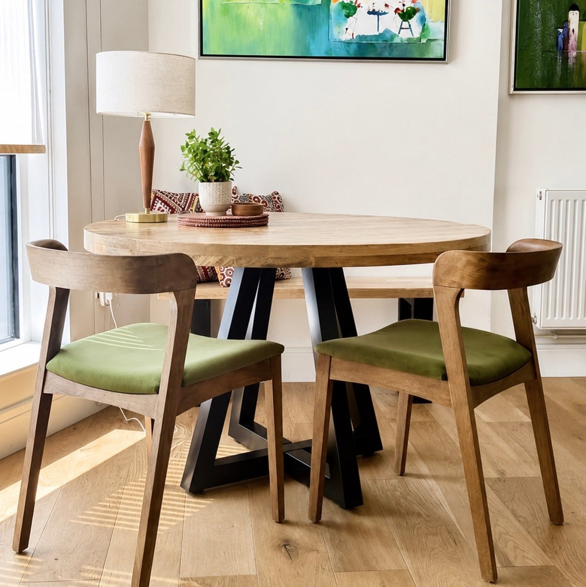 Ida Solid Mango Wood Industrial Dining Table (4 Sizes)