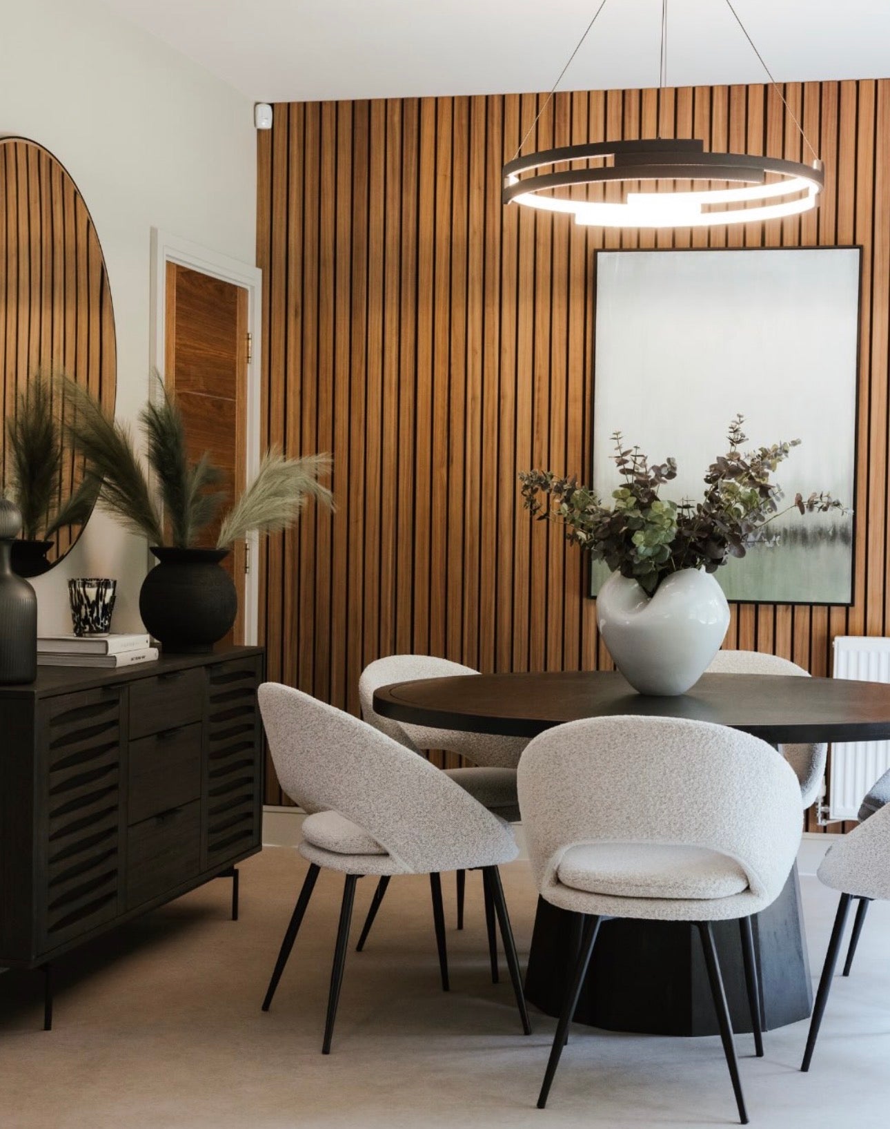 Prisma Round Solid Mango Wood Dining Table Black (3 Sizes)