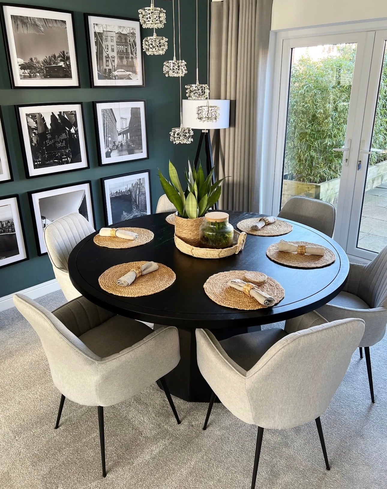 Prisma Round Solid Mango Wood Dining Table Black (3 Sizes)