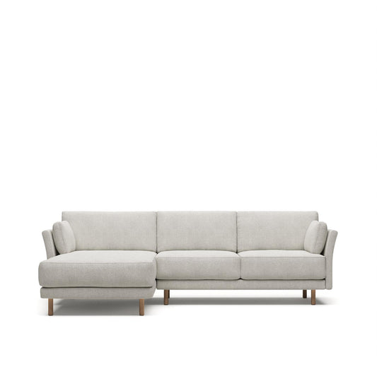 Sofia 3 Seater Sofa with Left/Right Side Chaise - White Fleece