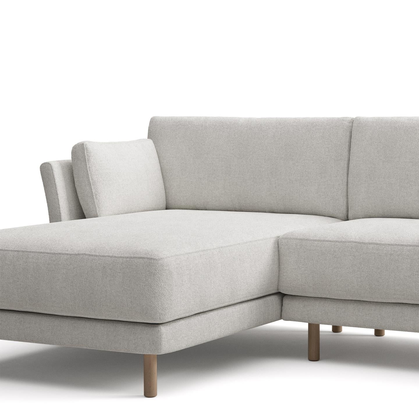 Sofia 3 Seater Sofa with Left/Right Side Chaise - White Fleece
