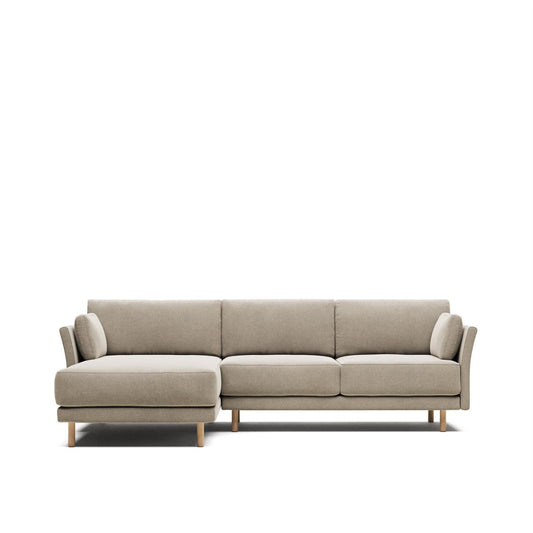 Sofia 3 Seater Sofa with Left/Right Side Chaise - Beige