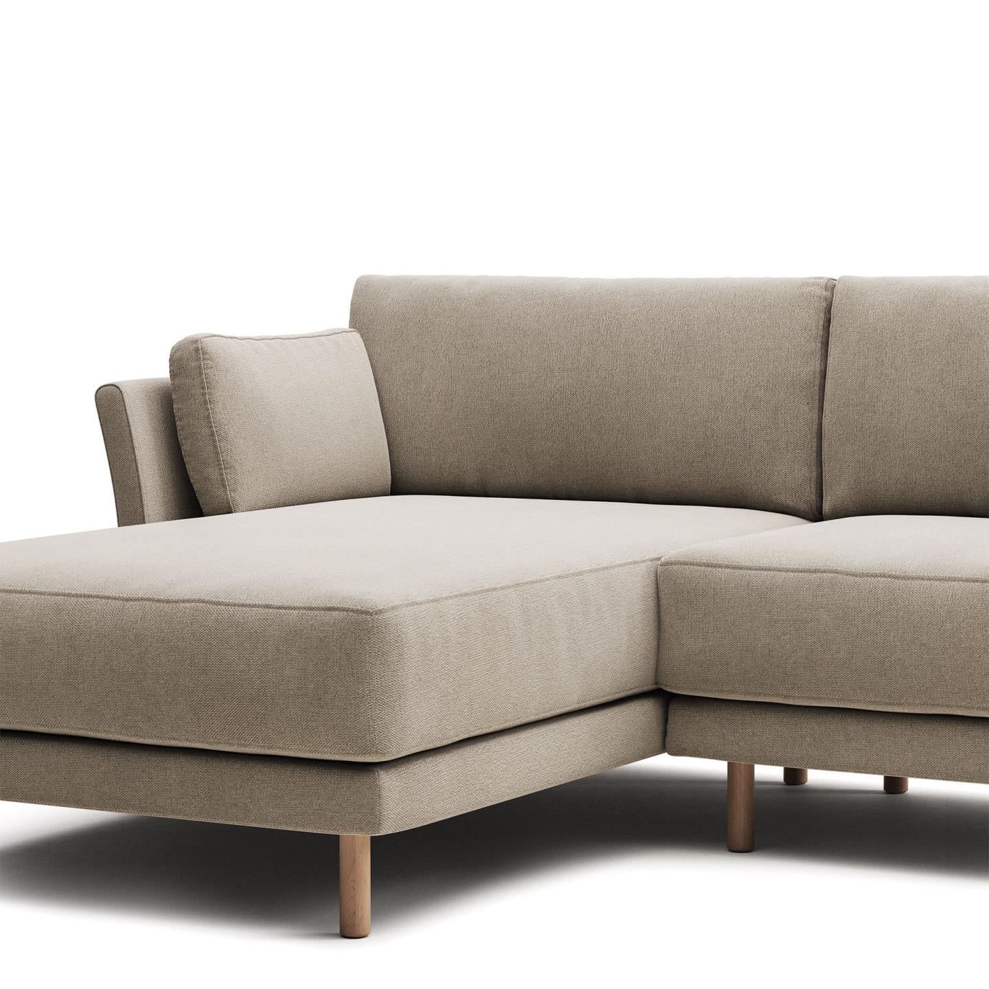 Sofia 3 Seater Sofa with Left/Right Side Chaise - Beige