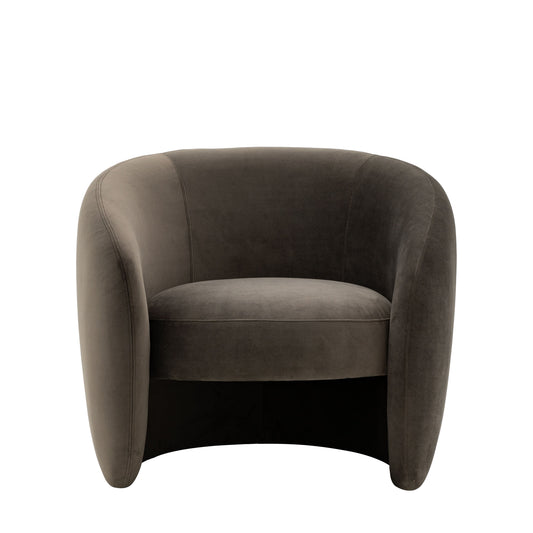Aoife Curved Armchair in Espresso