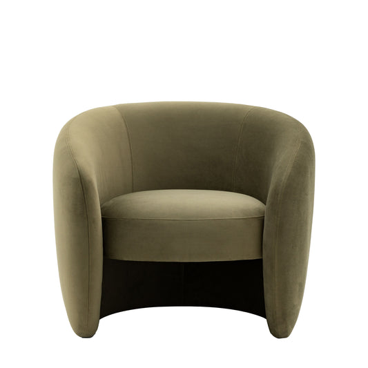 Aoife Curved Armchair in Moss Green
