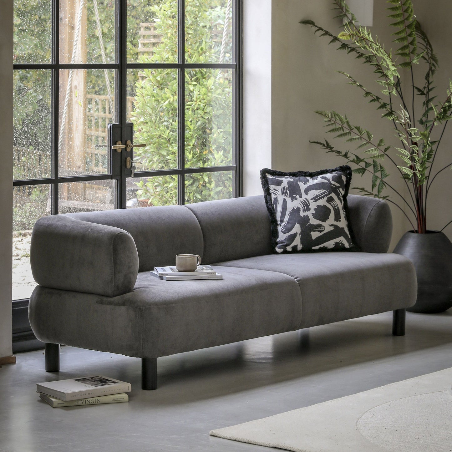 Alfred 3 Seater Sofa in Stone Grey