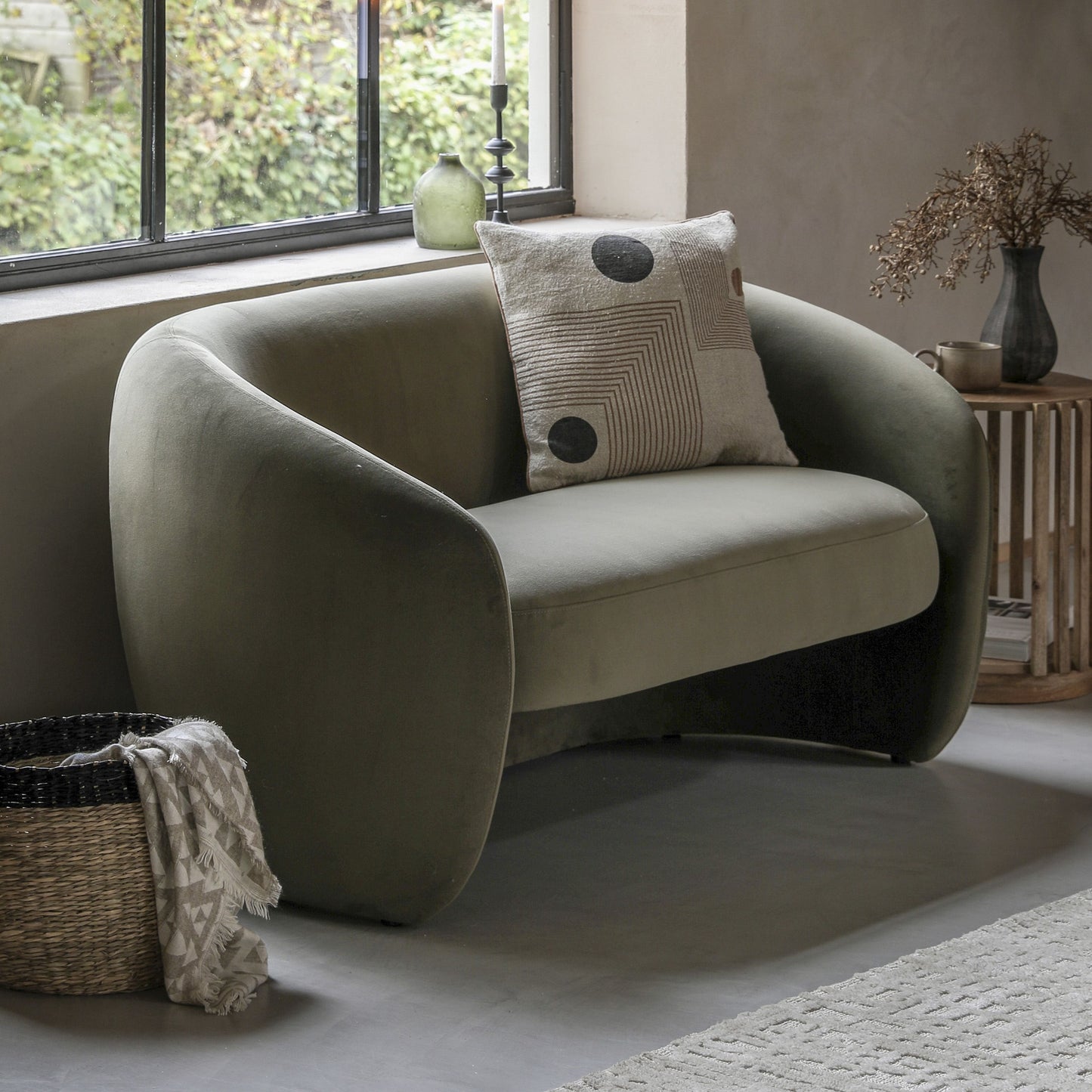 Aoife 2 Seater Sofa in Moss Green