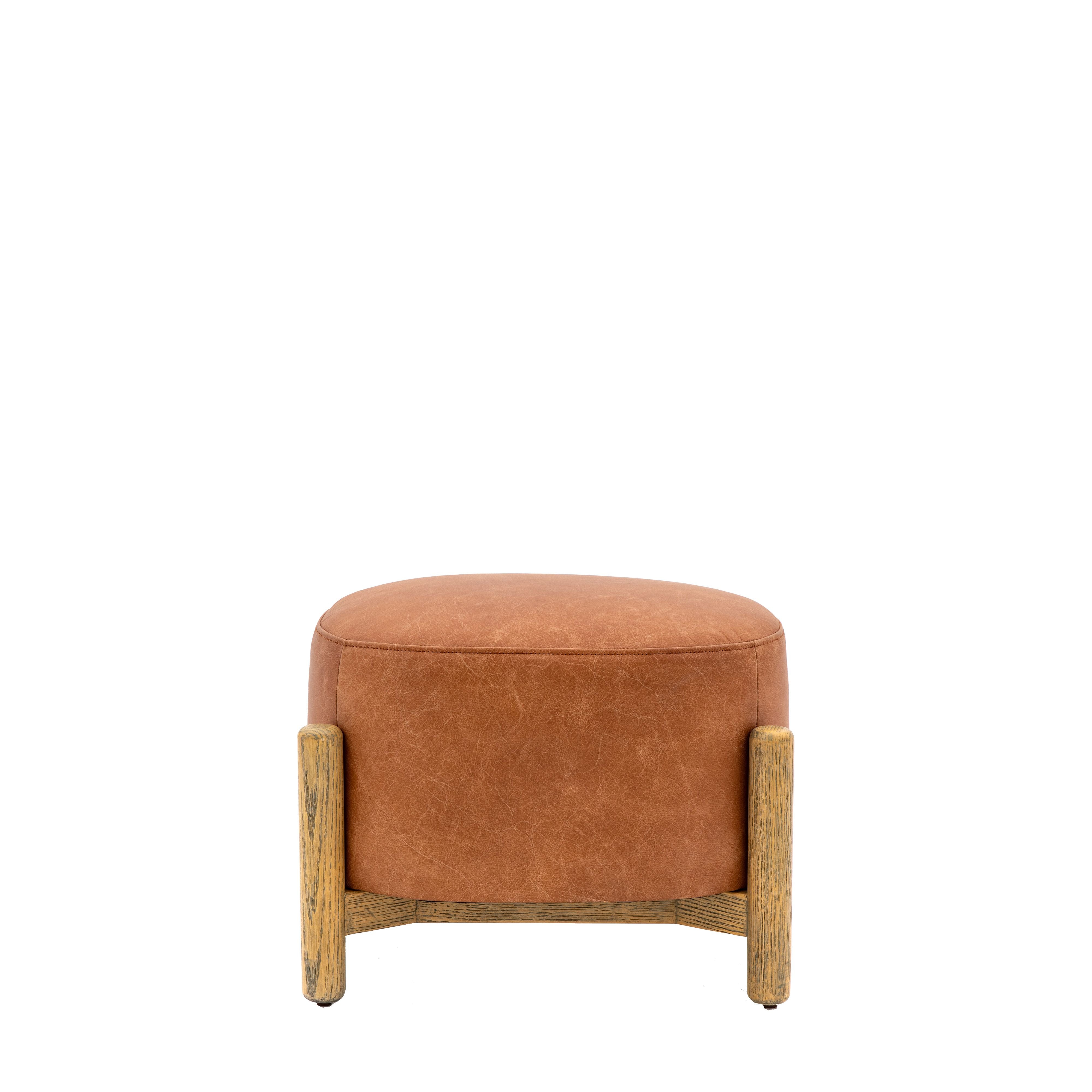 Edwin Footstool in Vintage Brown