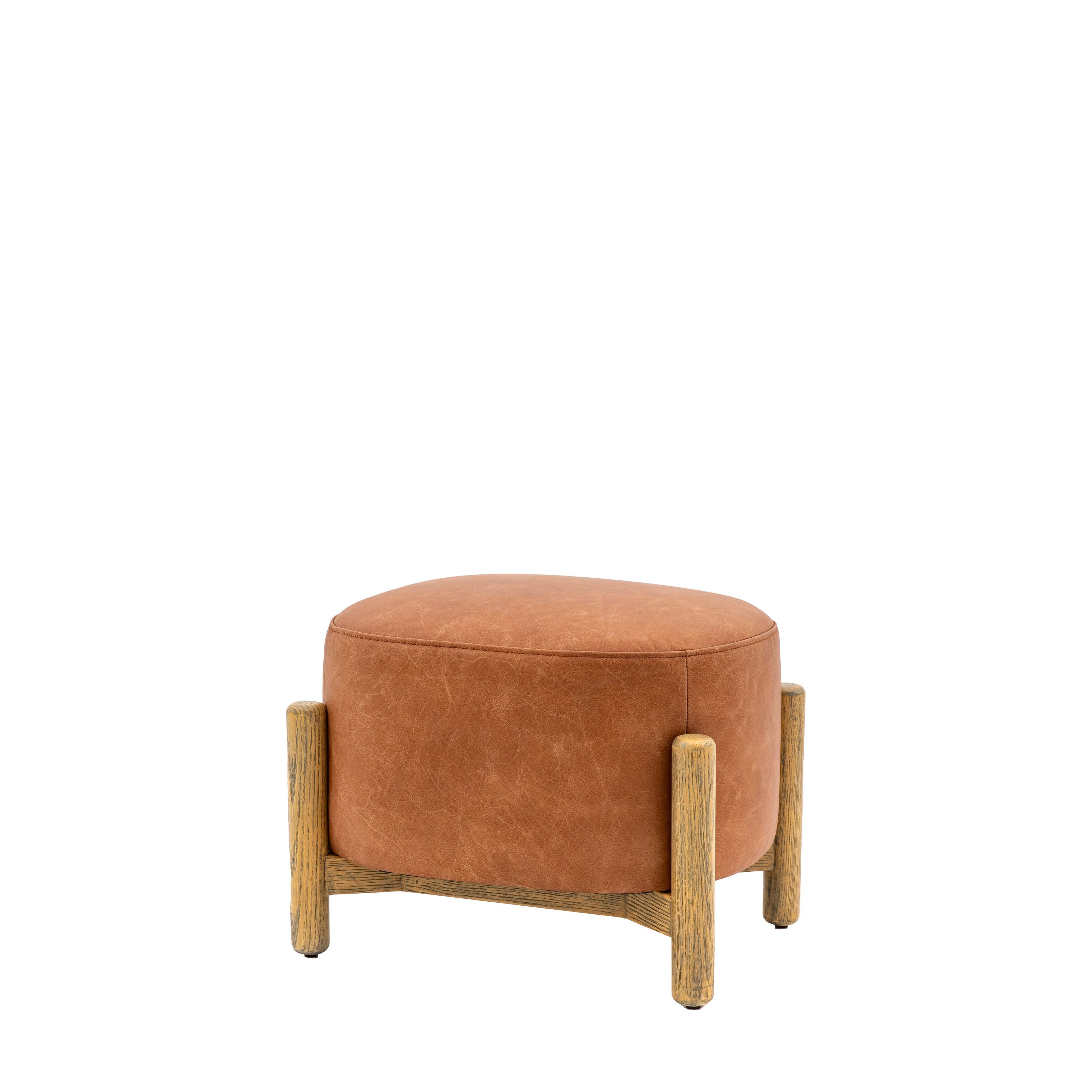 Edwin Footstool in Vintage Brown