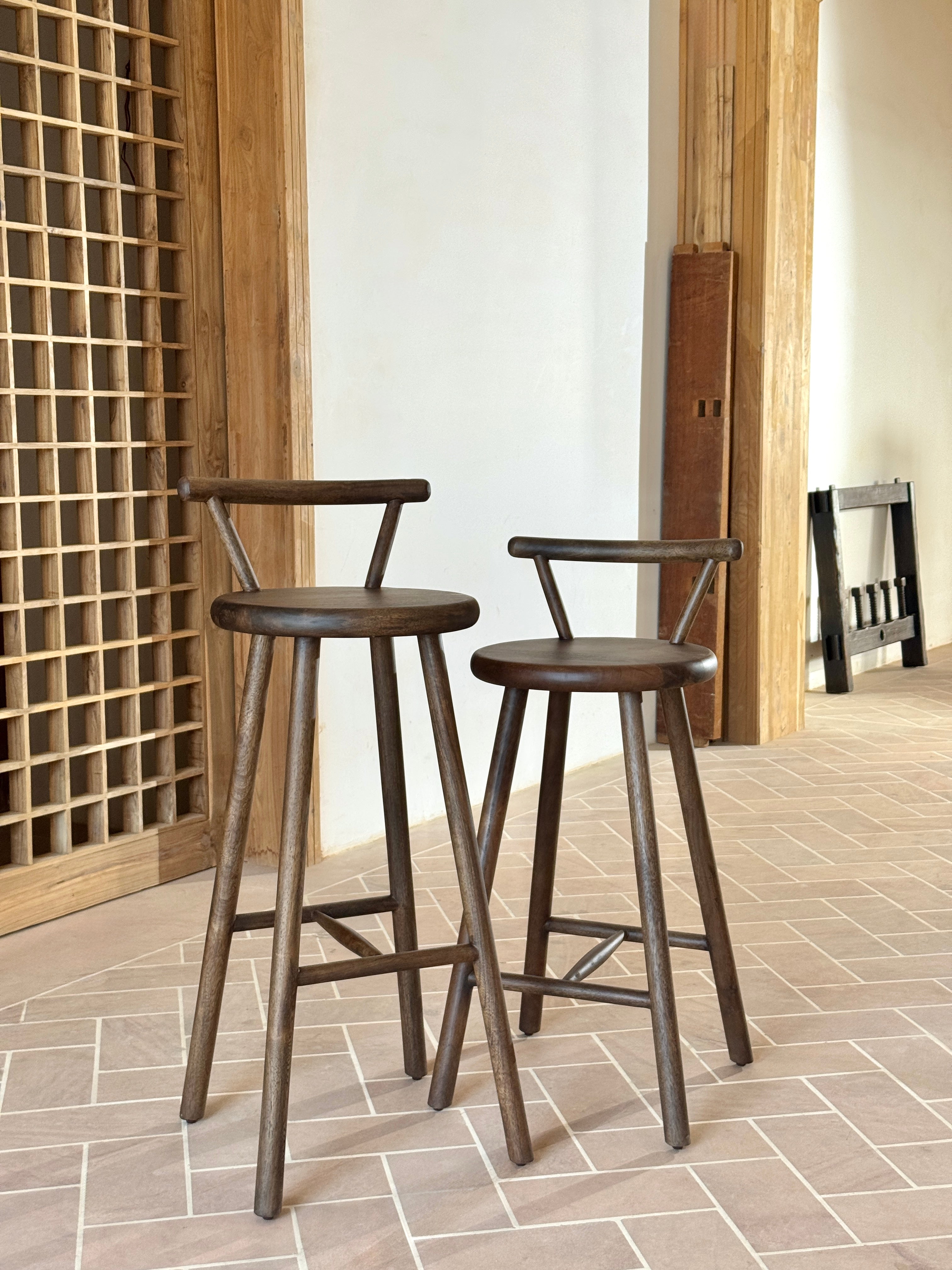 Nook Solid Mango Wood Bar Stool Brown