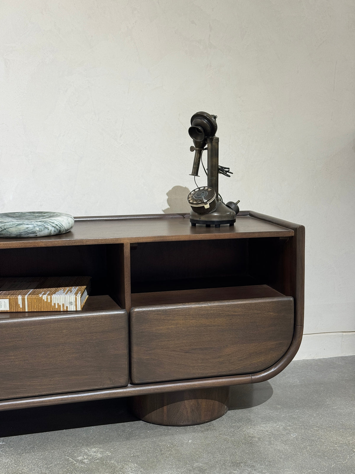 Sofia Solid Mango Wood TV Stand in Walnut (140cm)