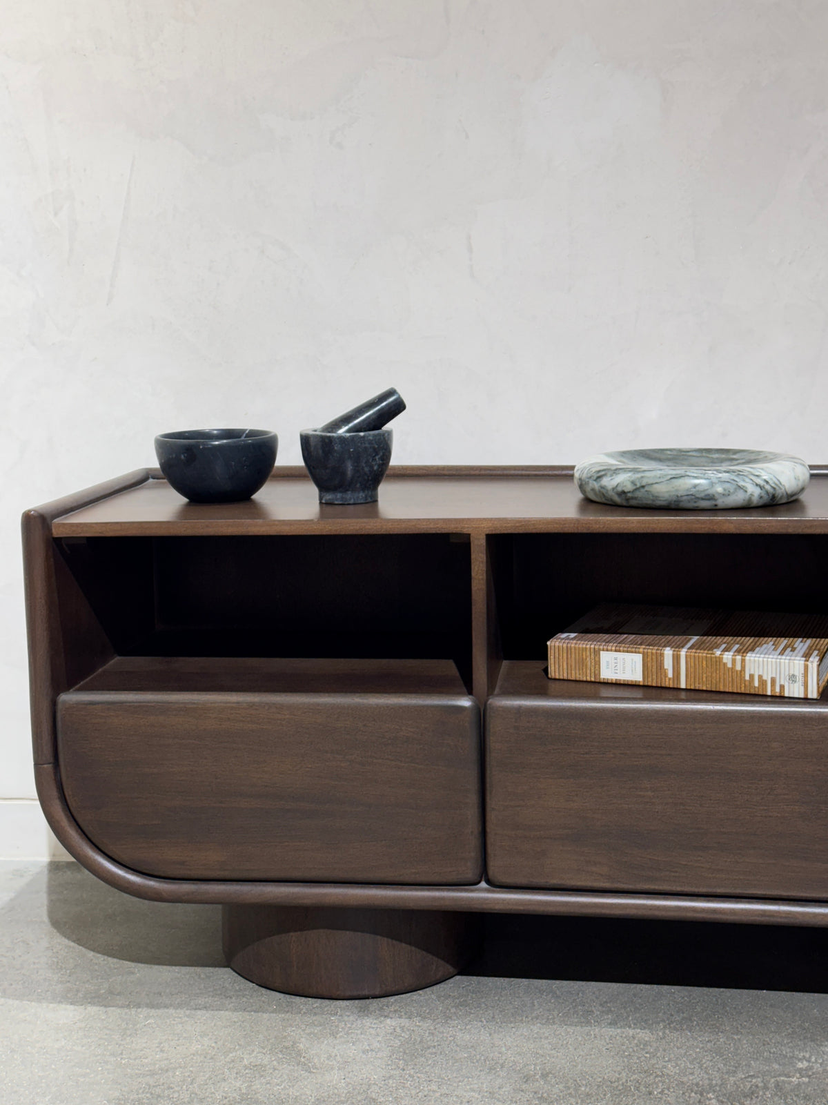 Sofia Solid Mango Wood TV Stand in Walnut (140cm)