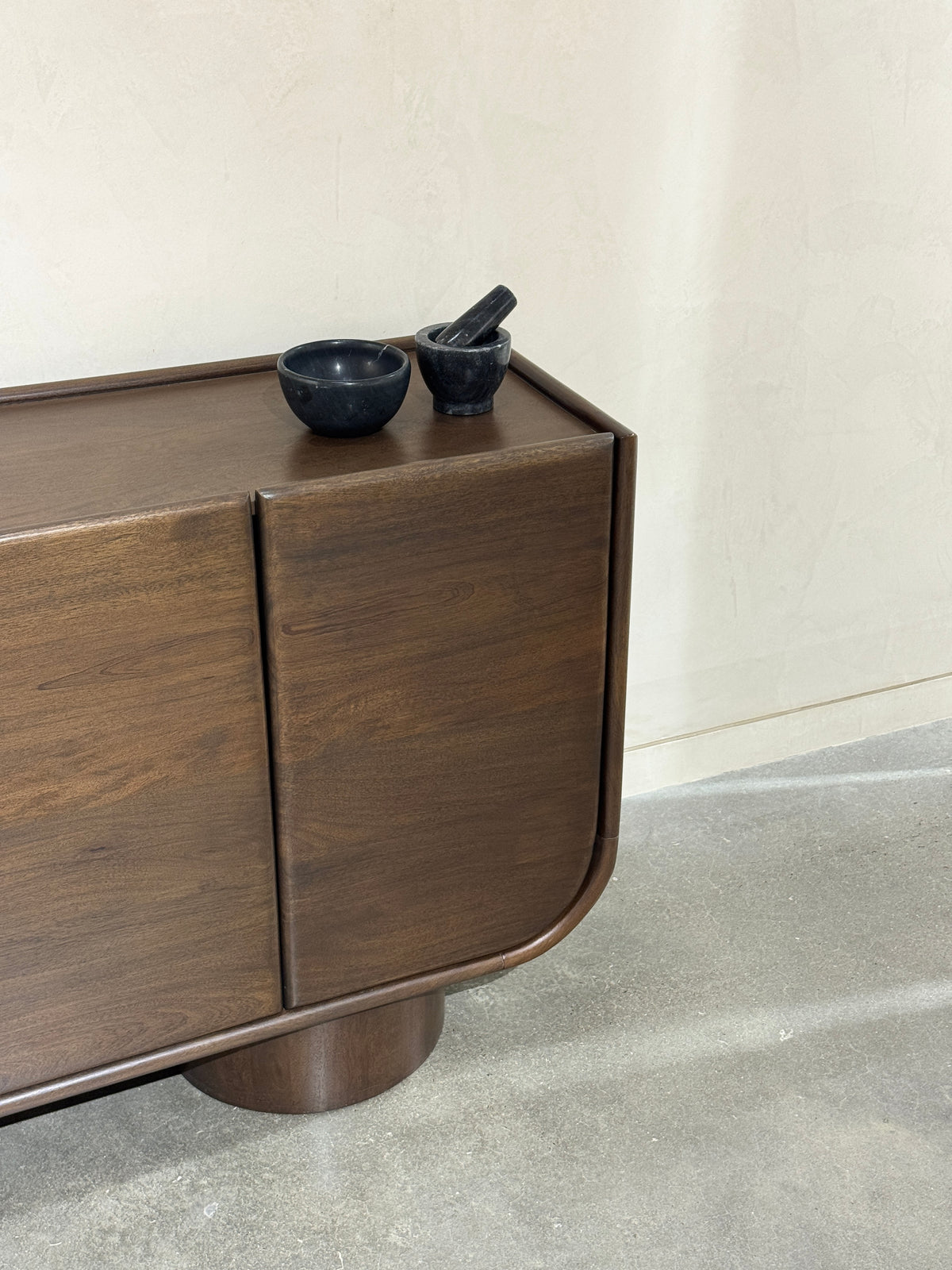 Sofia Solid Mango Wood 4 Door Sideboard in Walnut (160cm)