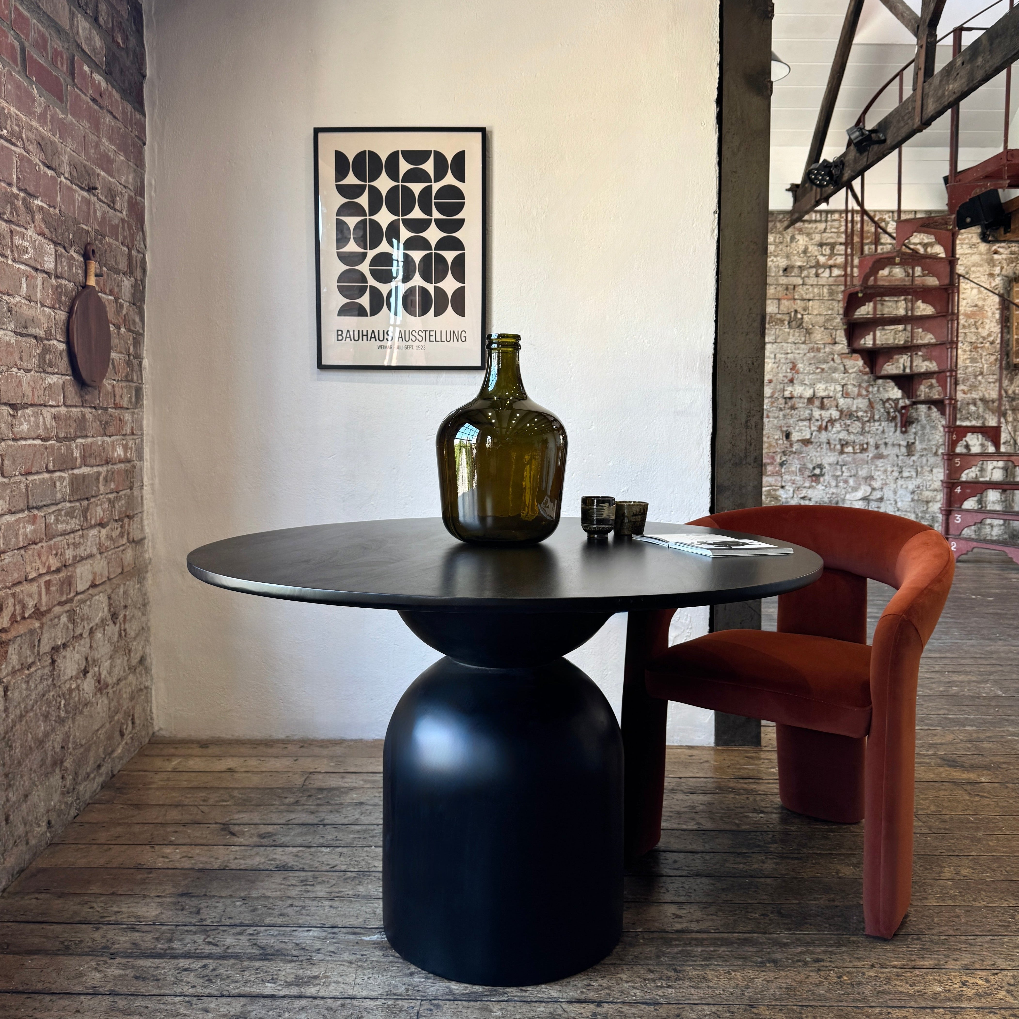 Cora Round Solid Mango Wood Dining Table in Black (2 Sizes)